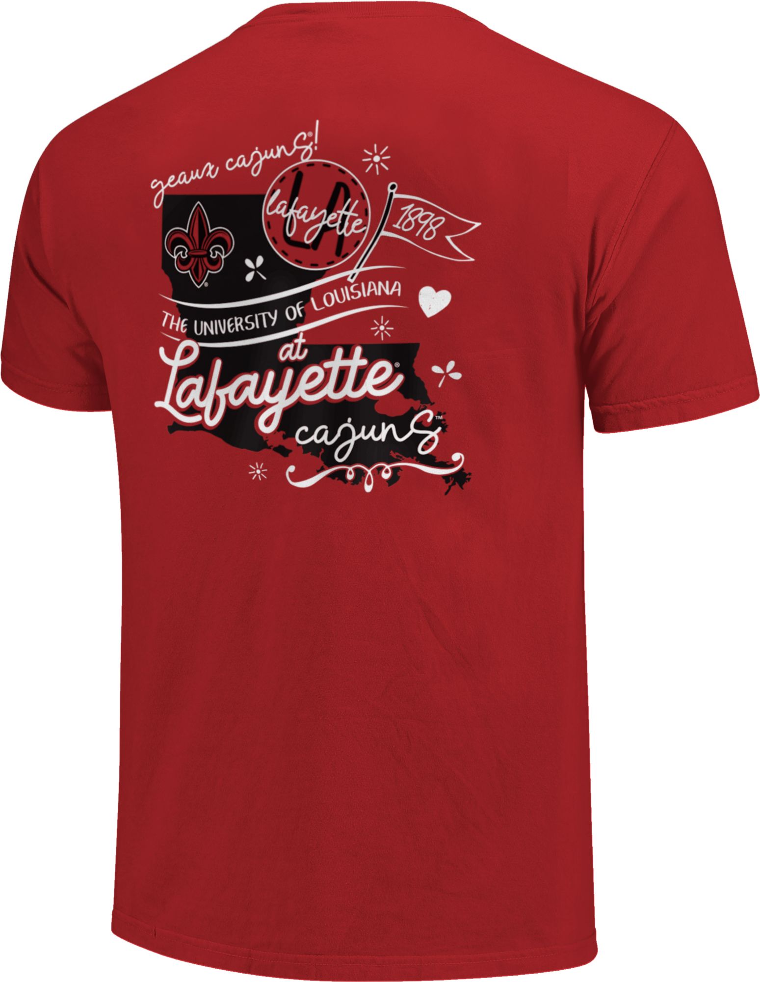 Image One Women's Louisiana-Lafayette Ragin' Cajuns Red Doodles T-Shirt product image