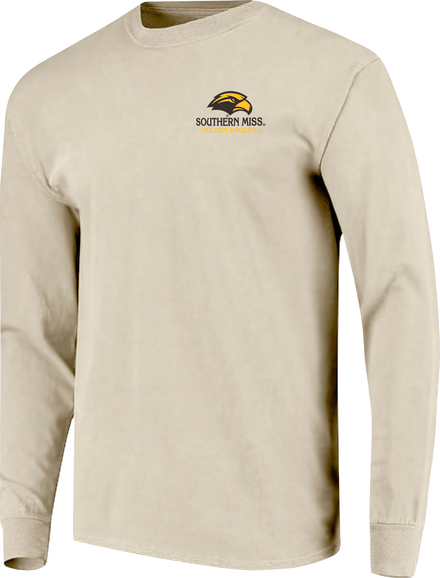 Image One Men's Southern Miss Golden Eagles Ivory Mascot Stadium Long Sleeve T-Shirt