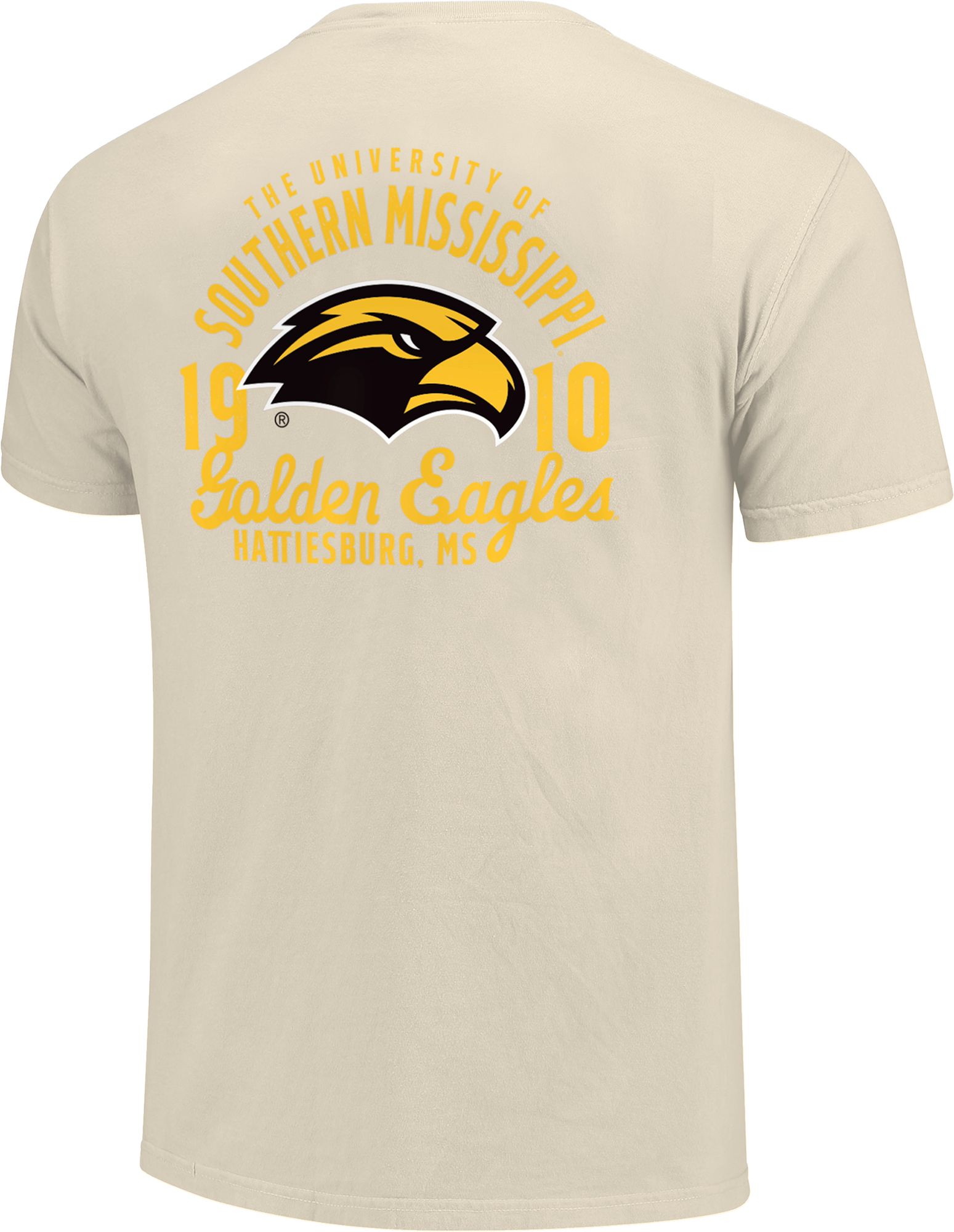 Image One Men's Southern Miss Golden Eagles Ivory Mascot Overlay T-Shirt product image
