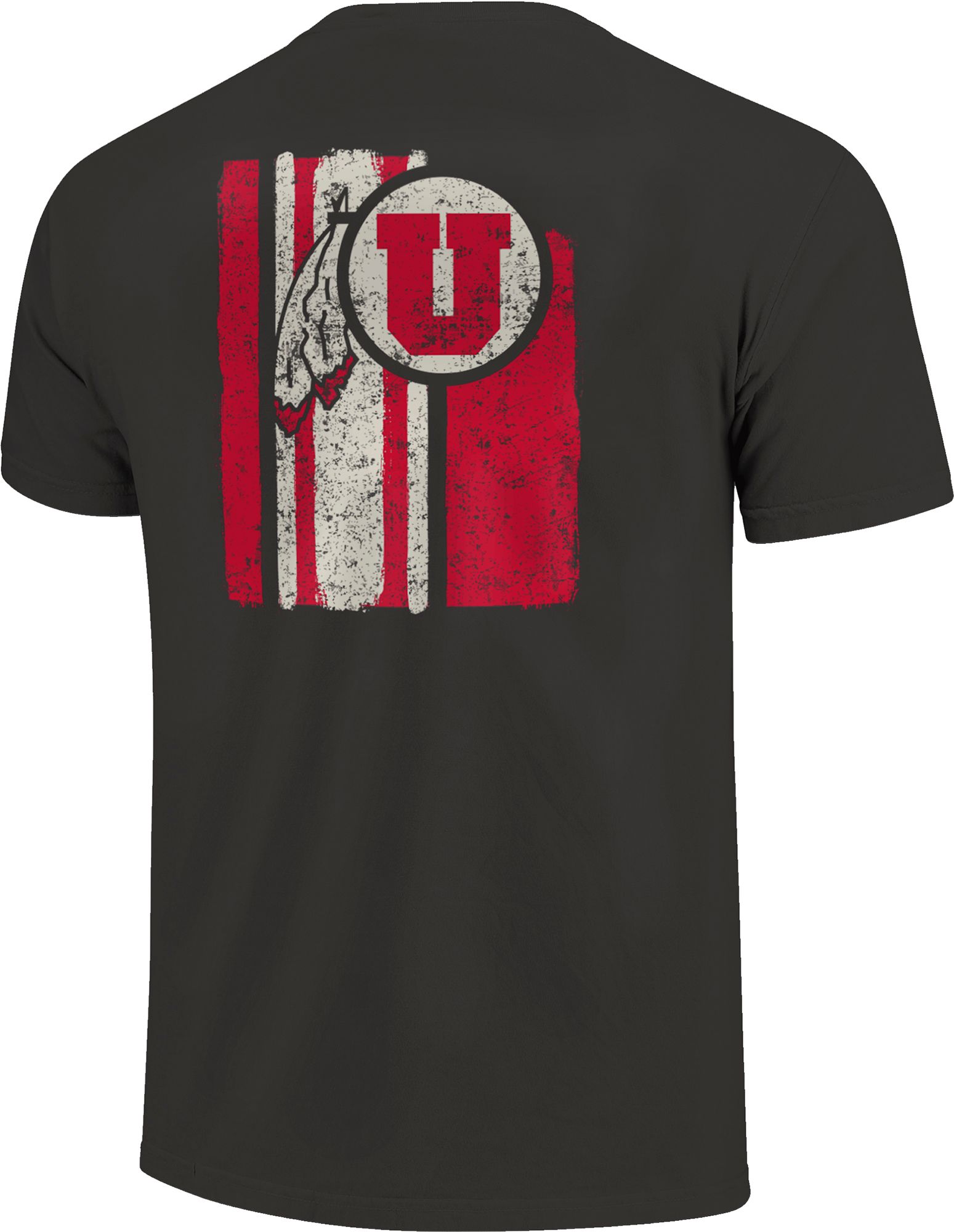 Image One Men's Utah Utes Grey Football Stripes T-Shirt product image