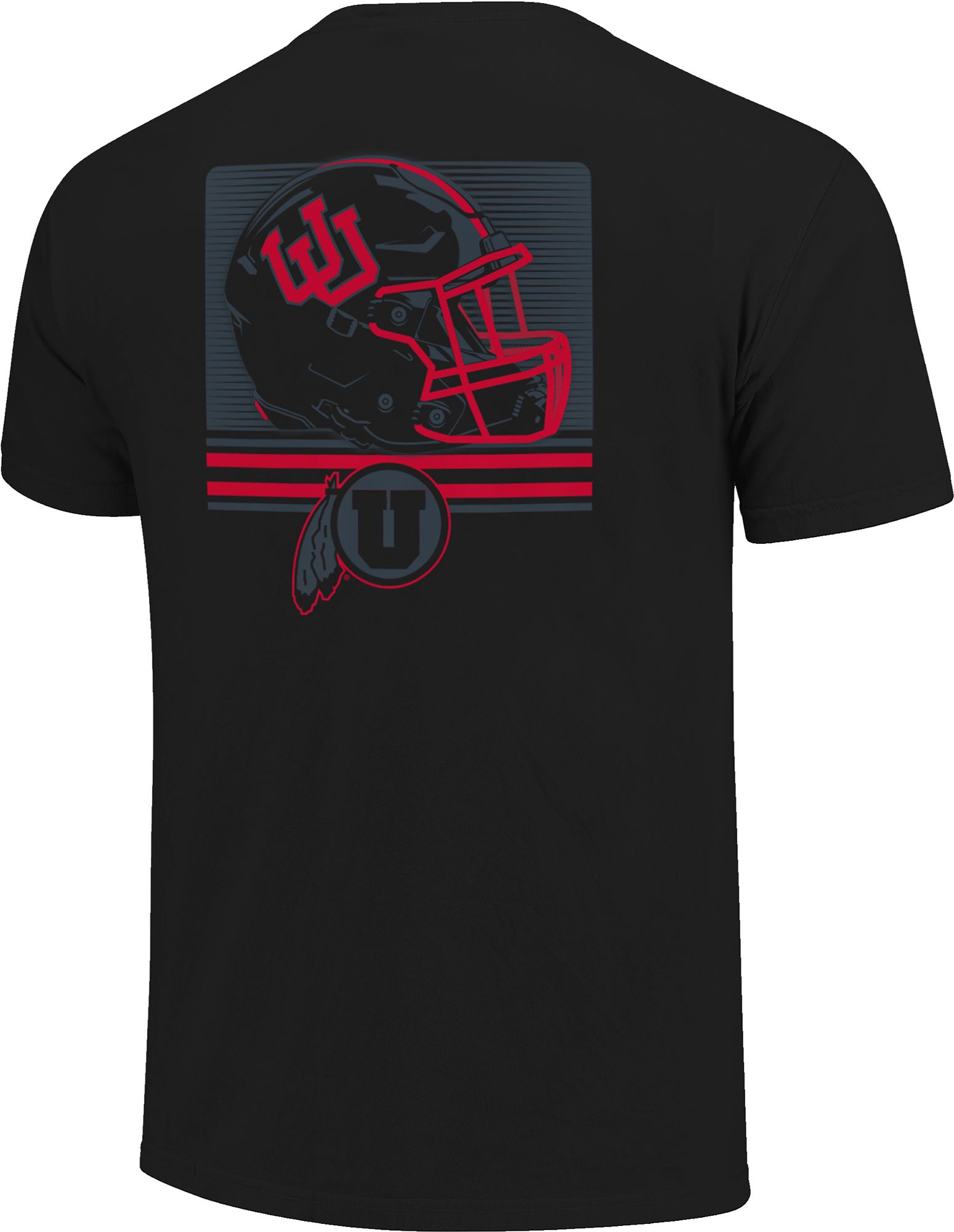 Image One Men's Utah Utes Black Dark Mode Helmet T-Shirt product image