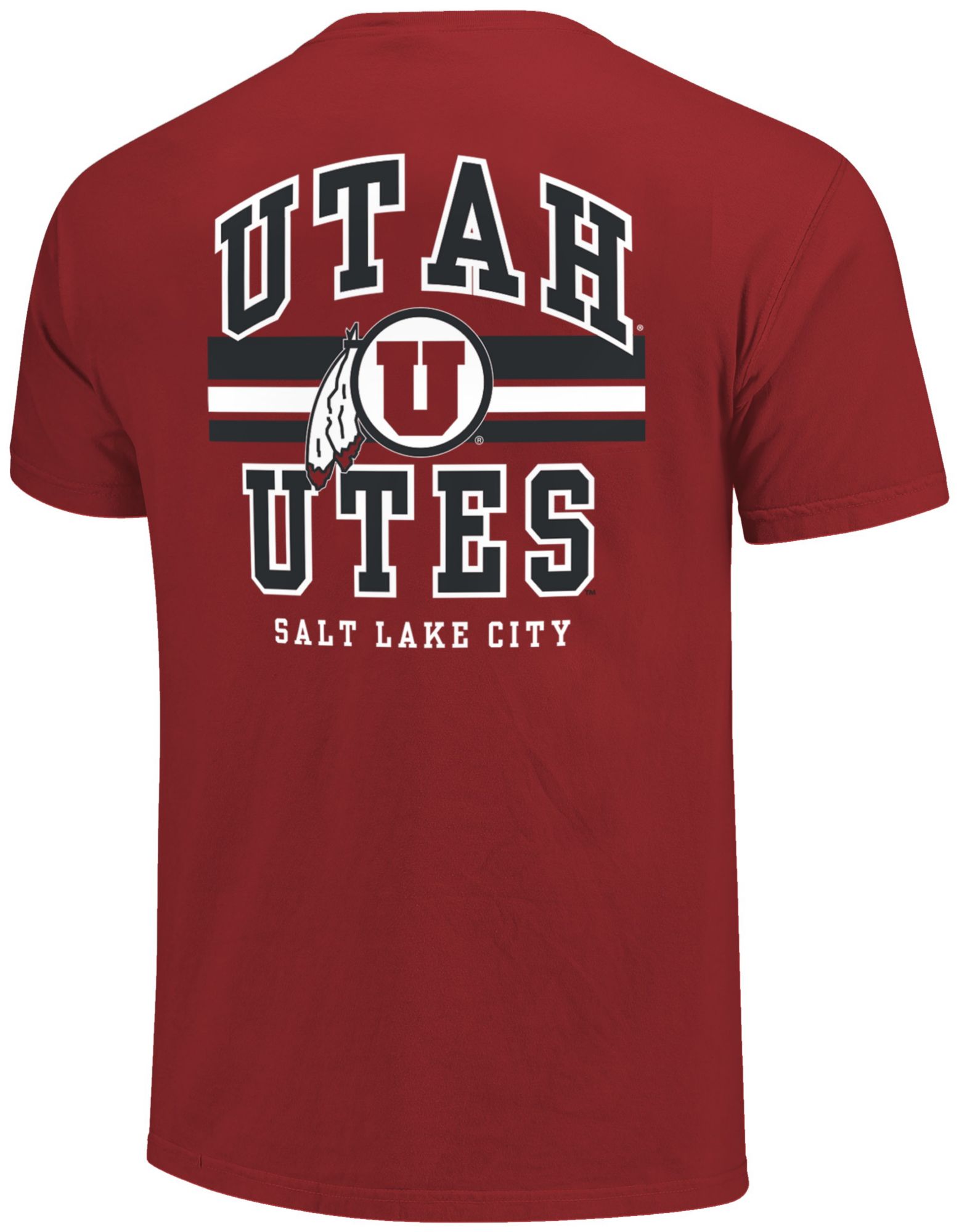 Image One Men's Utah Utes Red Mascot Arched Short Sleeve T-Shirt product image