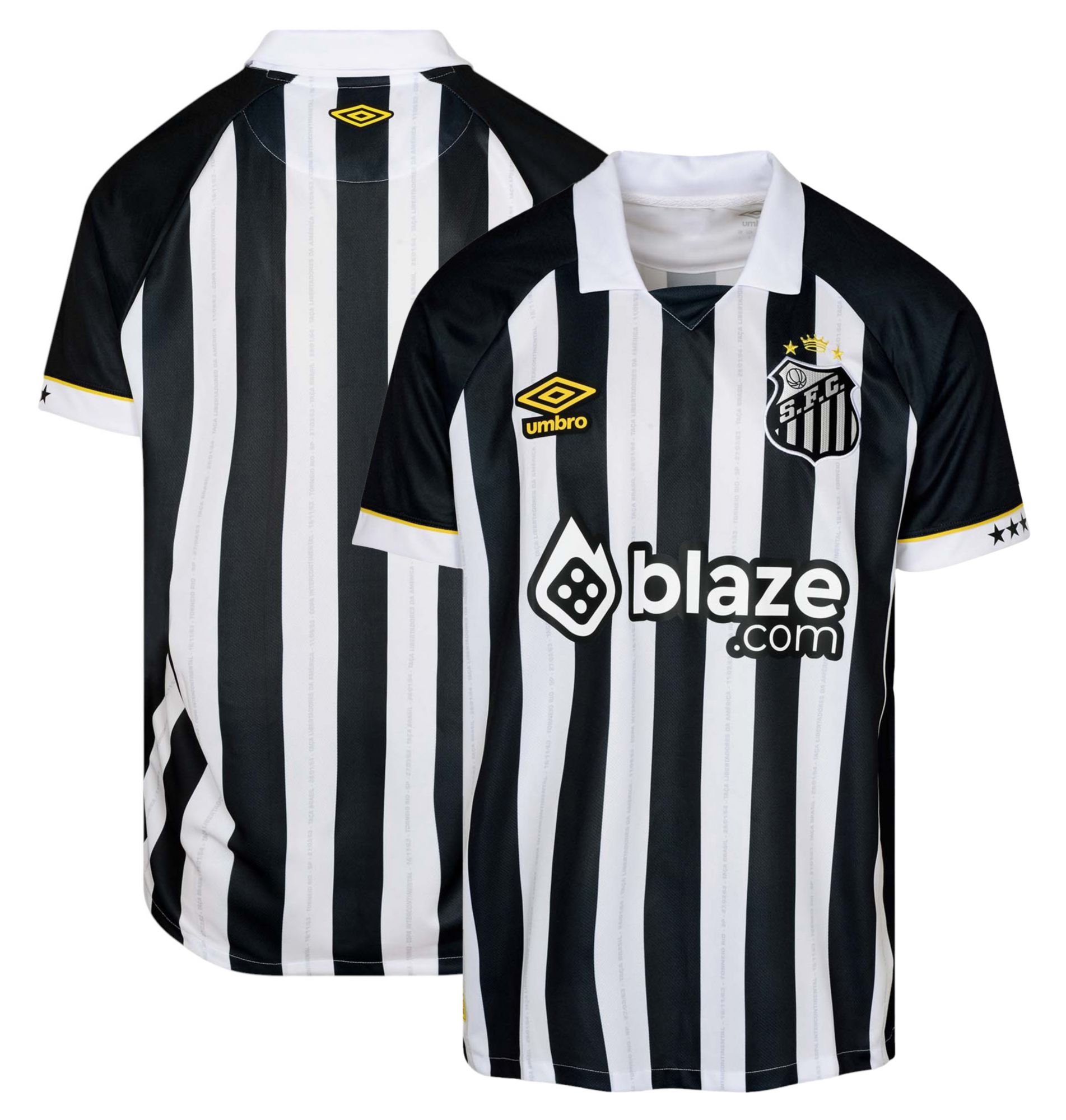 Umbro Men's 2025 Santos FC Black Away Replica Soccer Jersey product image