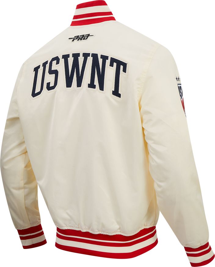 Pro Standard Adult USMNT Off White Chenille Satin Jacket product image