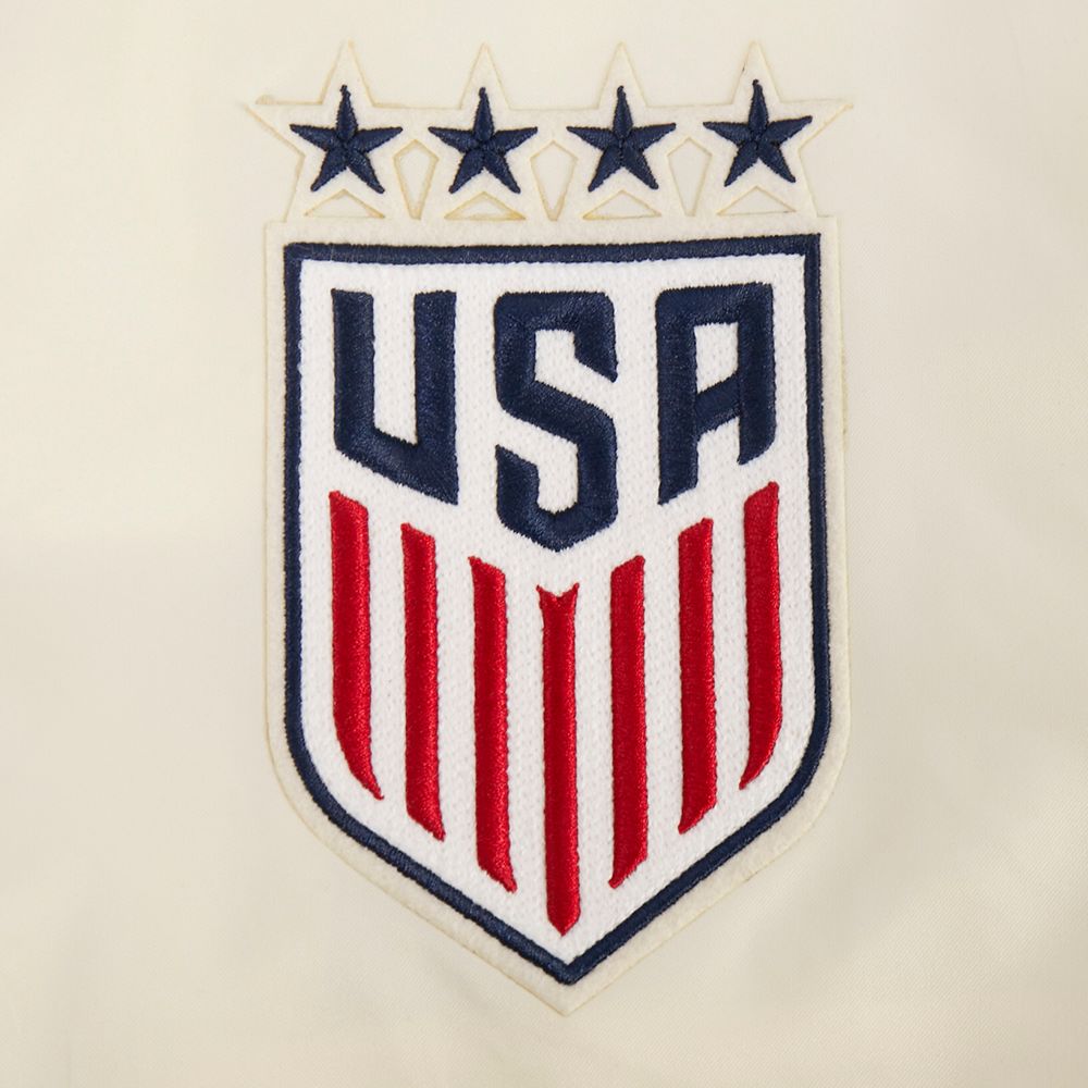 Pro Standard Adult USMNT Off White Chenille Satin Jacket product image