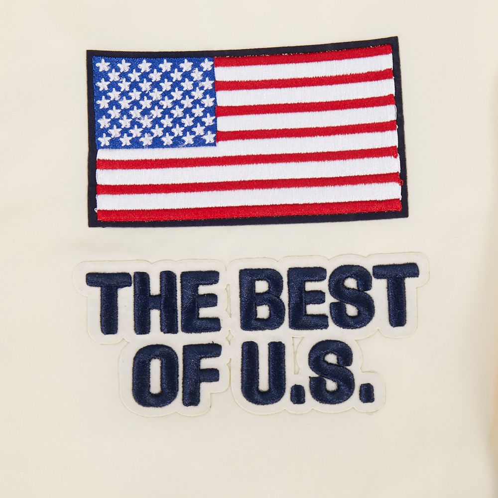 Pro Standard Adult USMNT Off White Chenille Satin Jacket product image