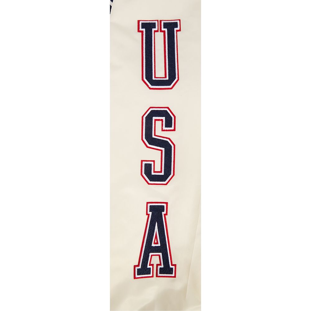 Pro Standard Adult USMNT Off White Chenille Satin Jacket product image