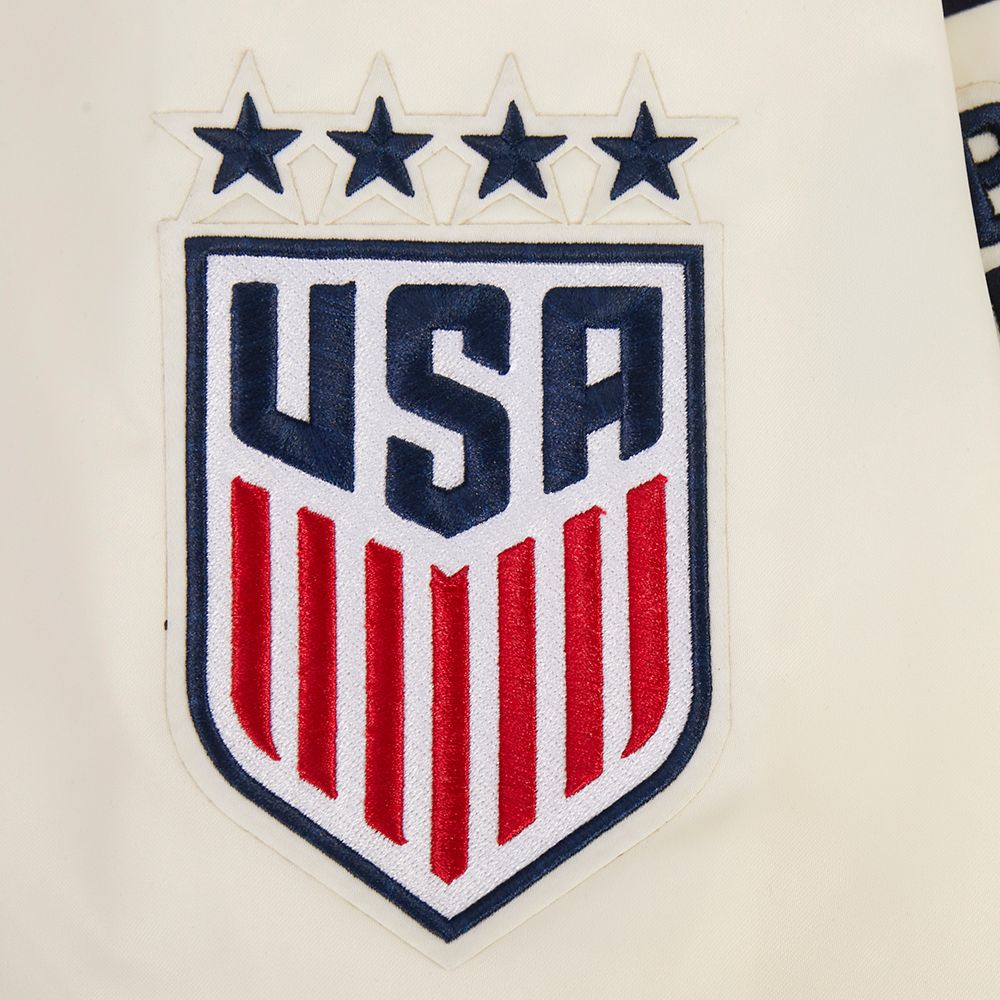 Pro Standard Adult USMNT Off White Chenille Satin Jacket product image