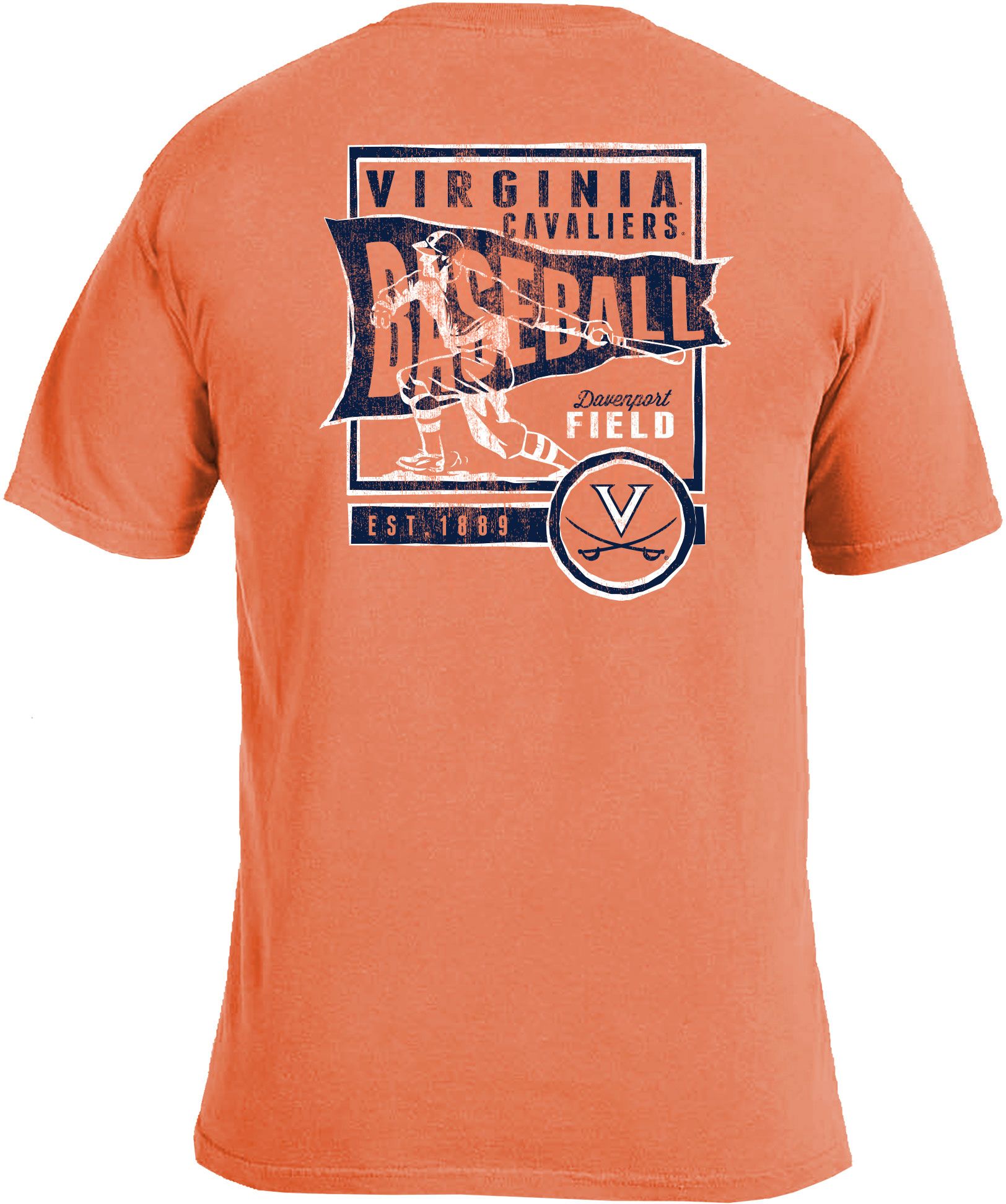 Image One Men's Virginia Cavaliers Orange Baseball Flag T-Shirt