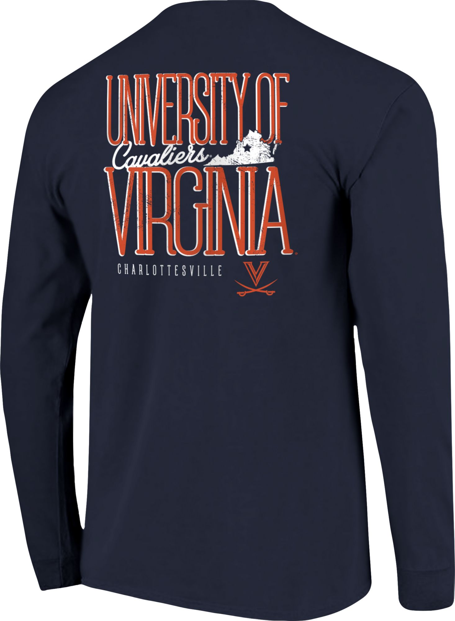 Image One Men's Virginia Cavaliers Blue Tall Type State Long Sleeve T-Shirt product image