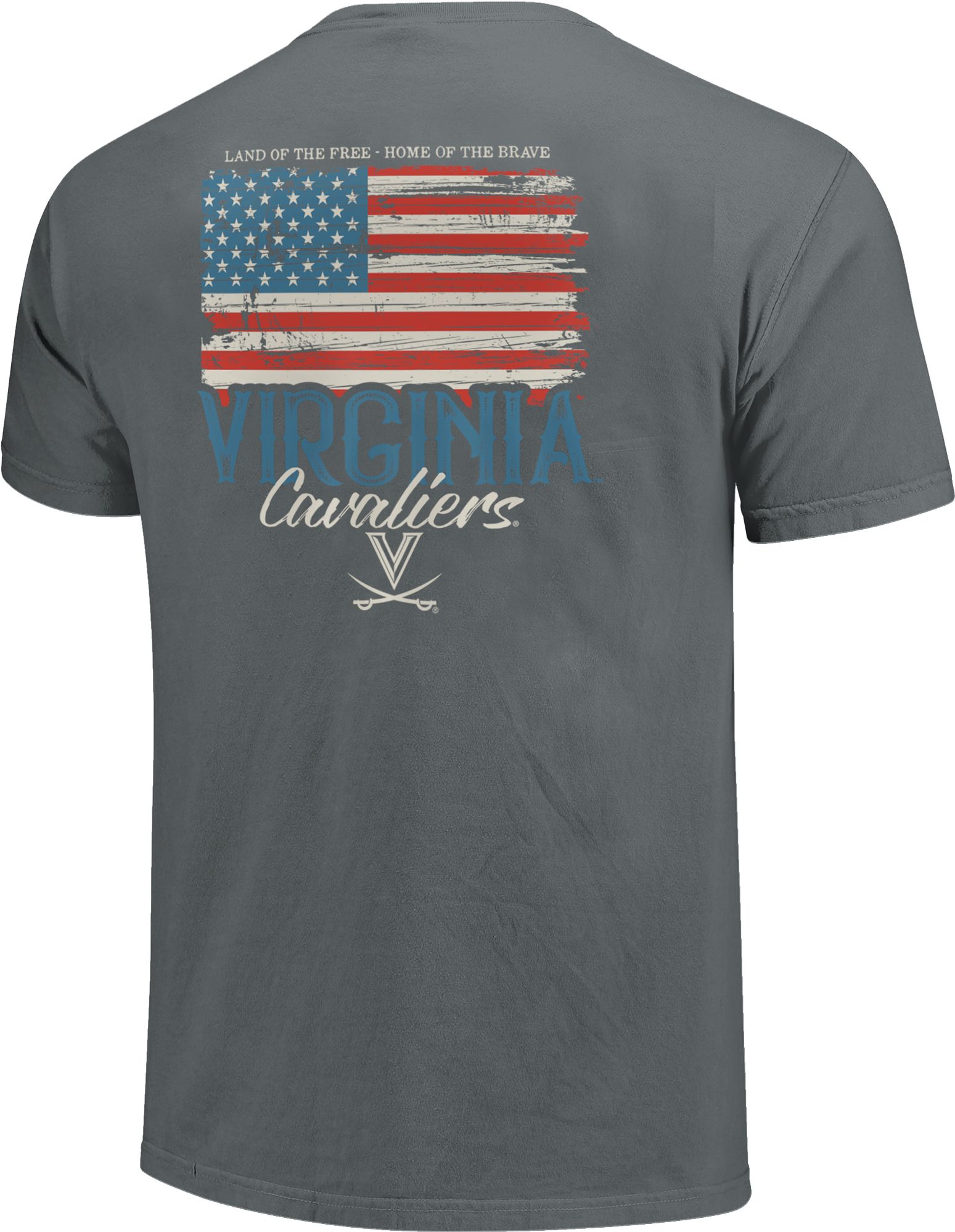 Image One Men's Virginia Cavaliers Grey Worn Flag T-Shirt product image