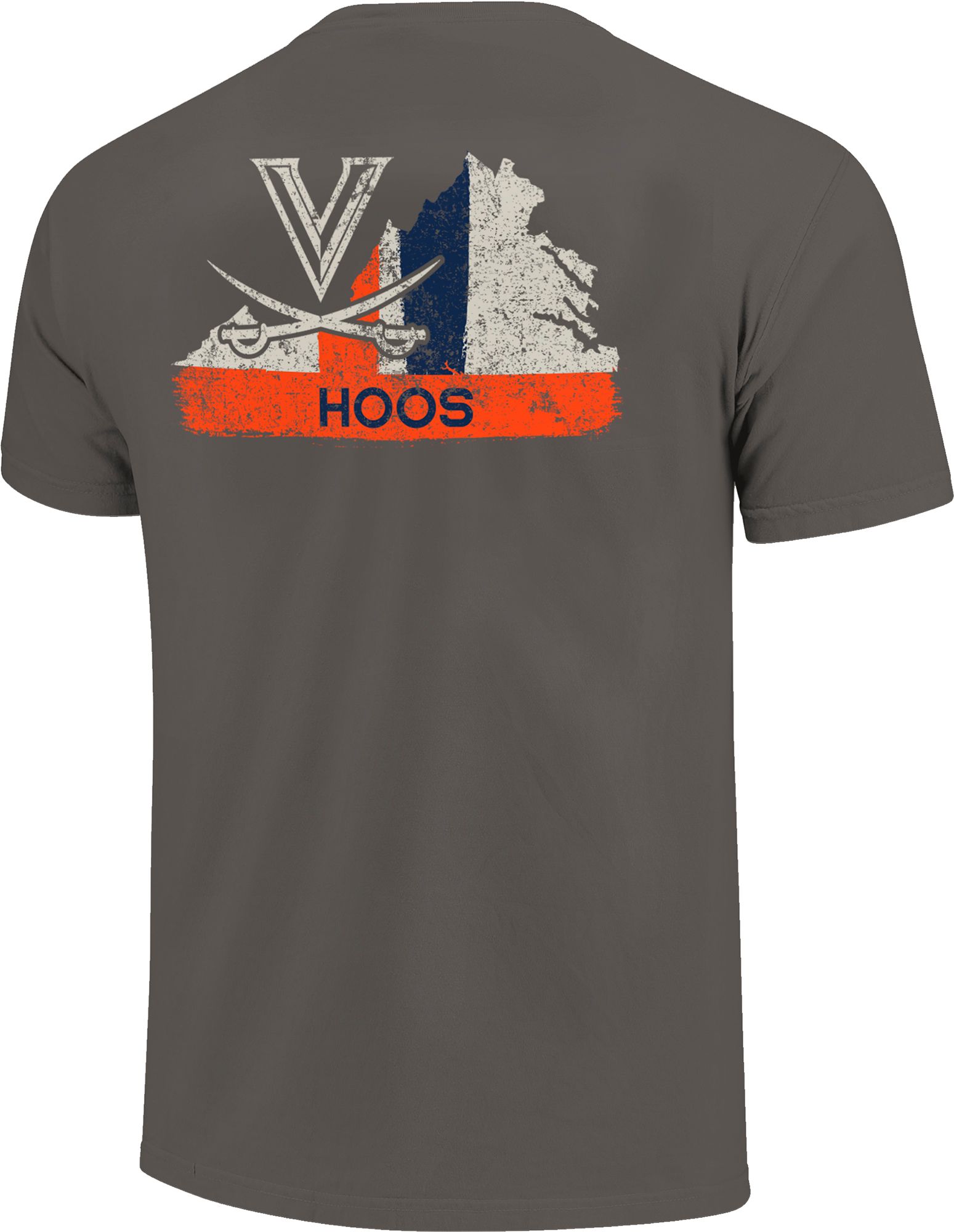 Image One Men's Virginia Cavaliers Grey Football Stripes T-Shirt product image
