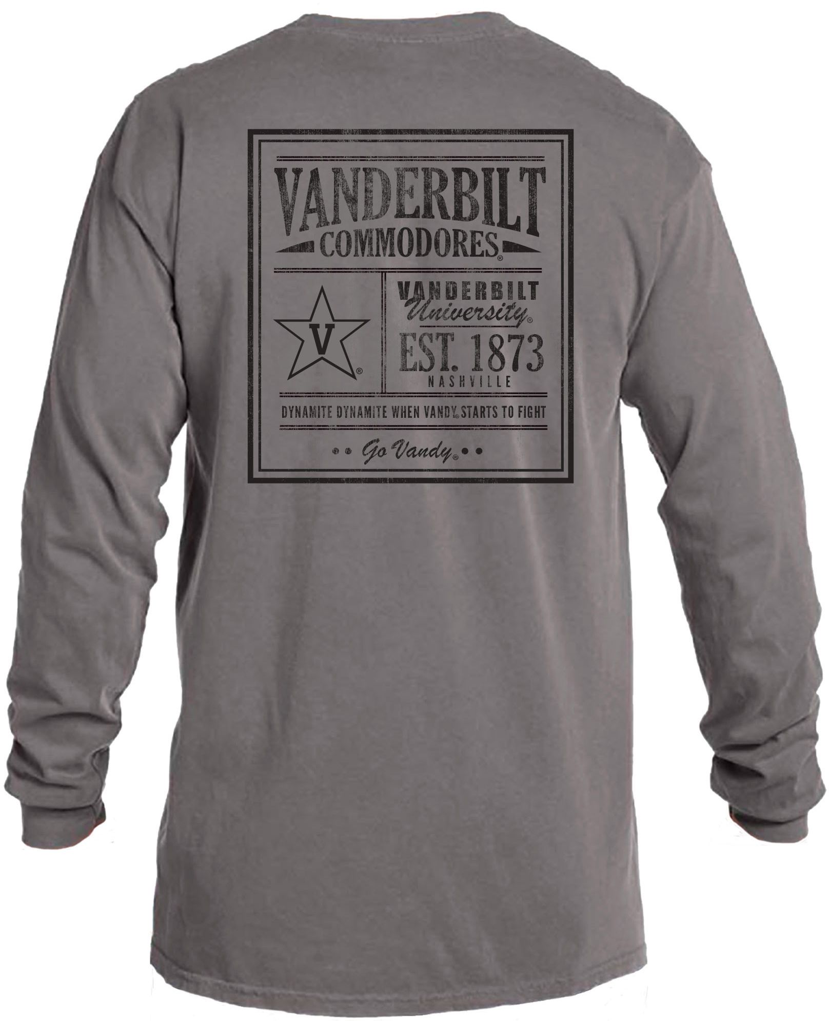 Image One Men's Vanderbilt Commodores Grey Vintage Poster Long Sleeve T-Shirt product image