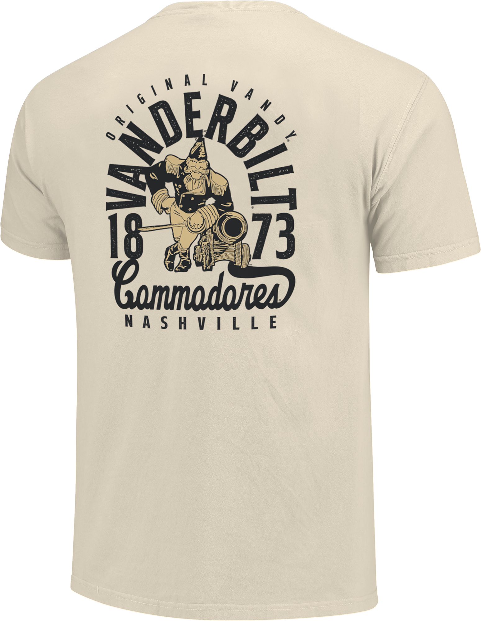 Image One Men's Vanderbilt Commodores Ivory Vintage Mascot Overlay T-Shirt product image