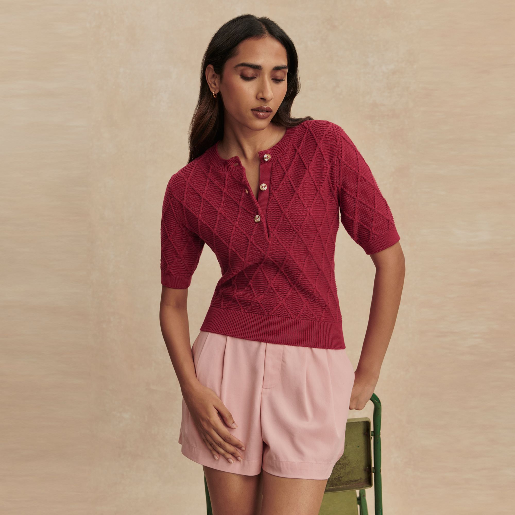 Varley Women's Merryn Diamond Knit Top product image