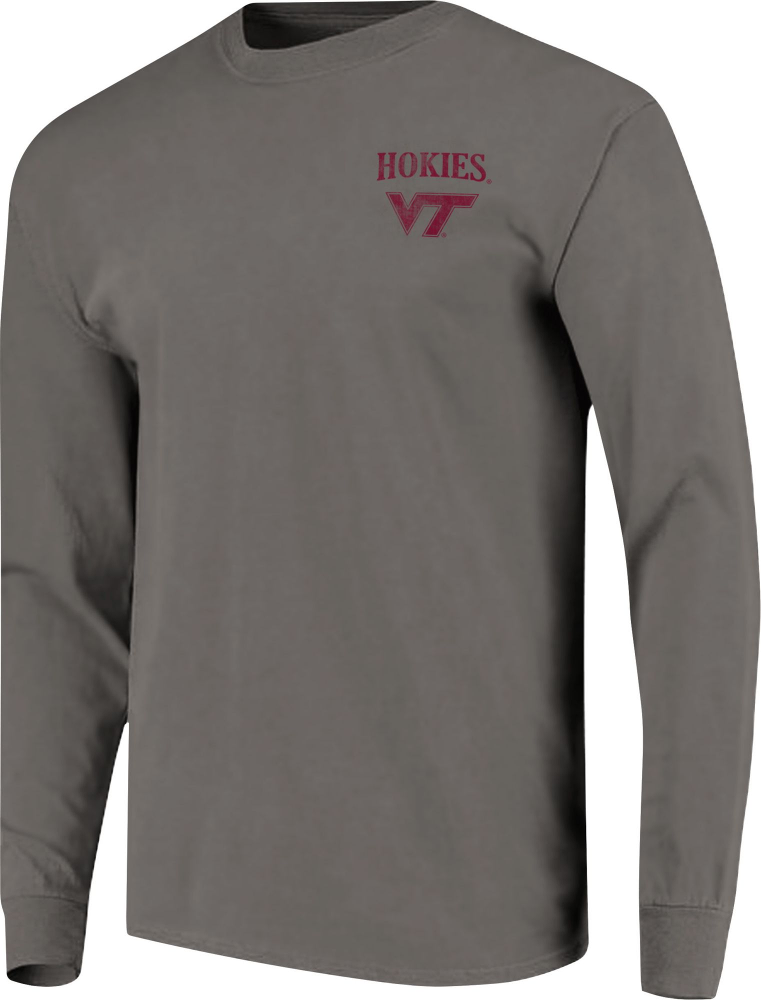 Image One Men's Virginia Tech Hokies Grey Vintage Poster Long Sleeve T-Shirt product image