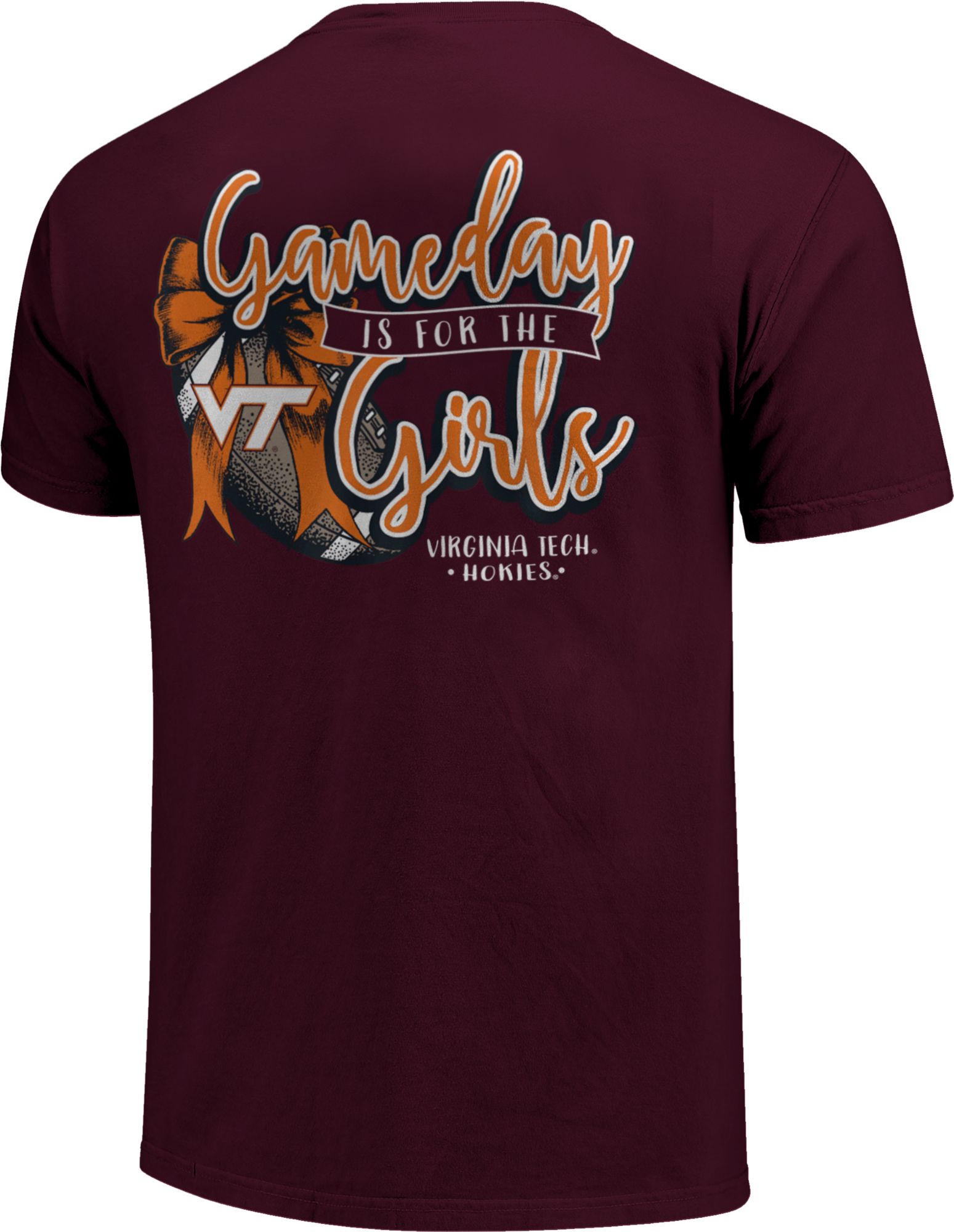 Image One Women's Virginia Tech Hokies Maroon Gameday Bow T-Shirt product image