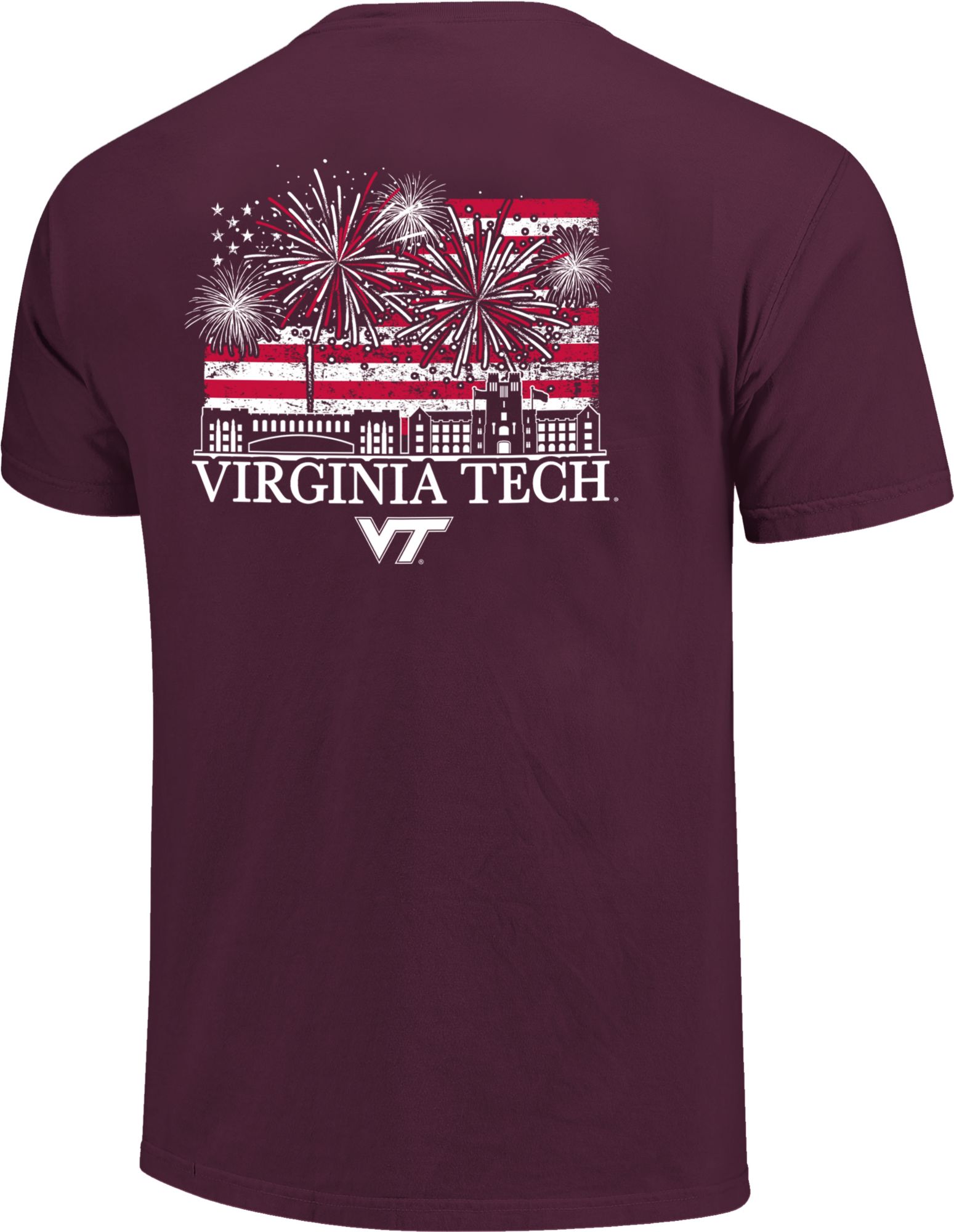 Image One Men's Virginia Tech Hokies Maroon Americana Fireworks T-Shirt product image