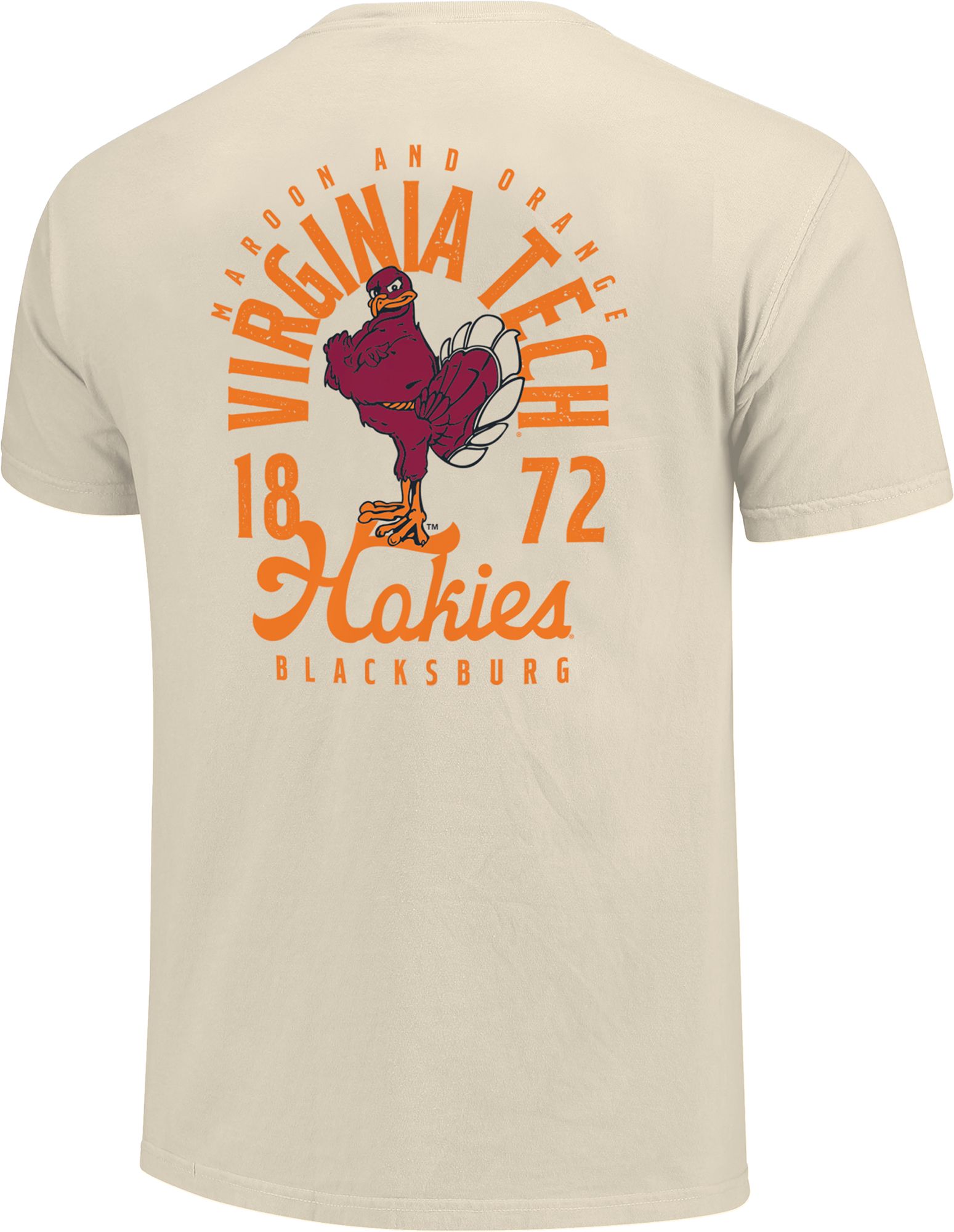 Image One Men's Virginia Tech Hokies Ivory Mascot Local T-Shirt product image