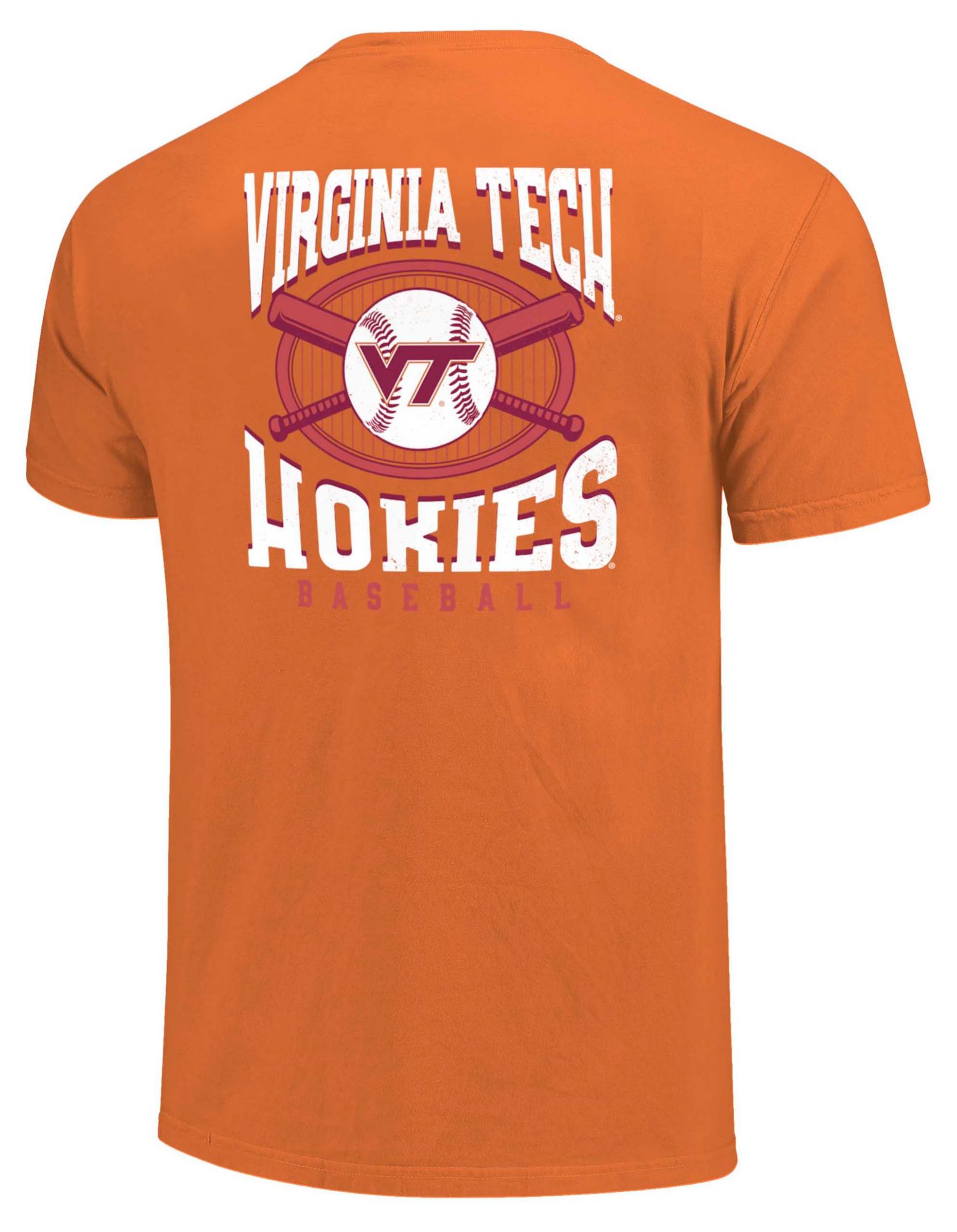 Image One Men's Virginia Tech Hokies Orange Baseball Pin T-Shirt product image