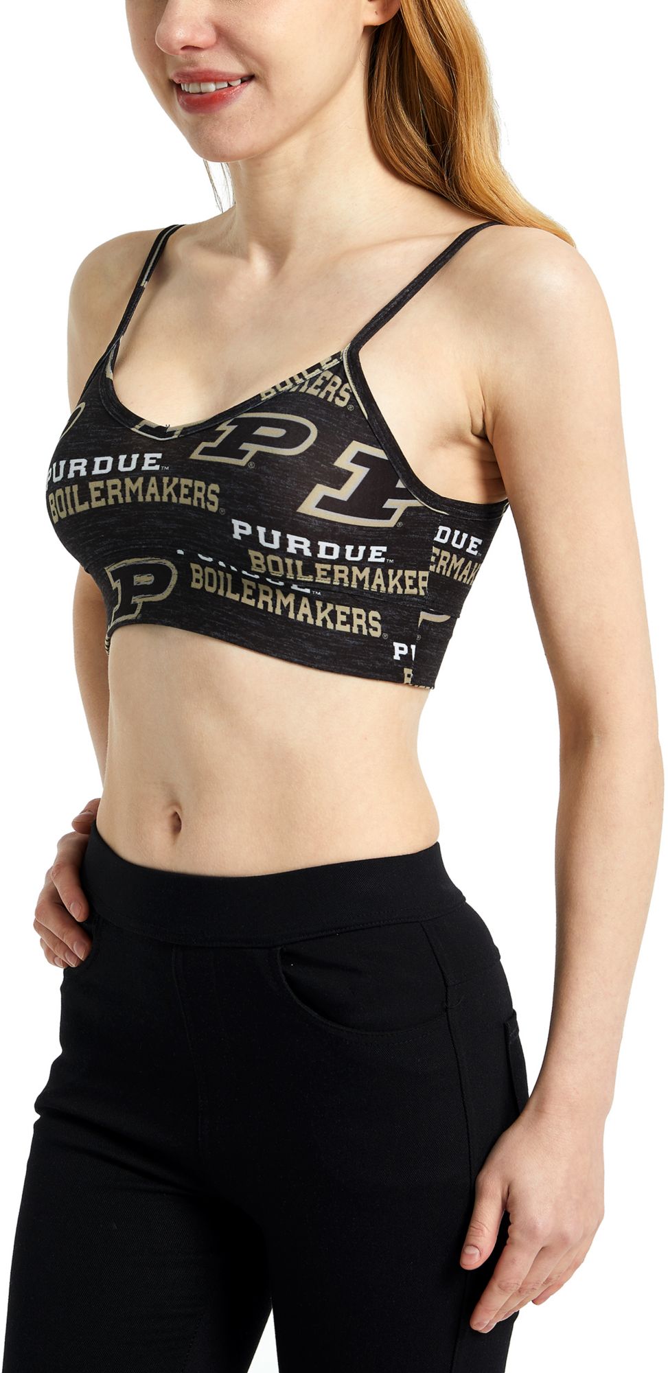 Concepts Sport Women's Purdue Boilermakers Zest Knit Black Bralette product image