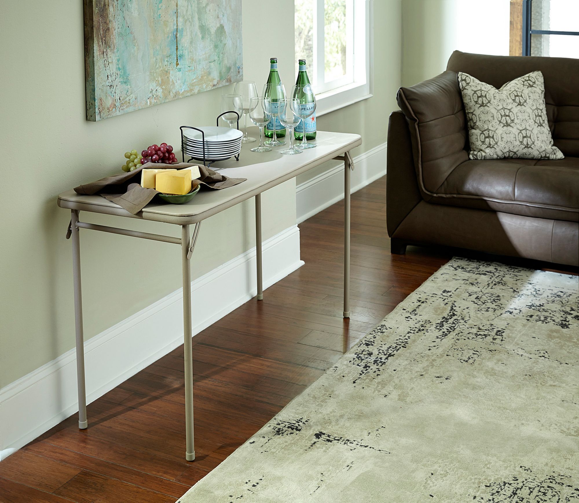 COSCO 20” x 48” Vinyl Top Folding Serving Table product image