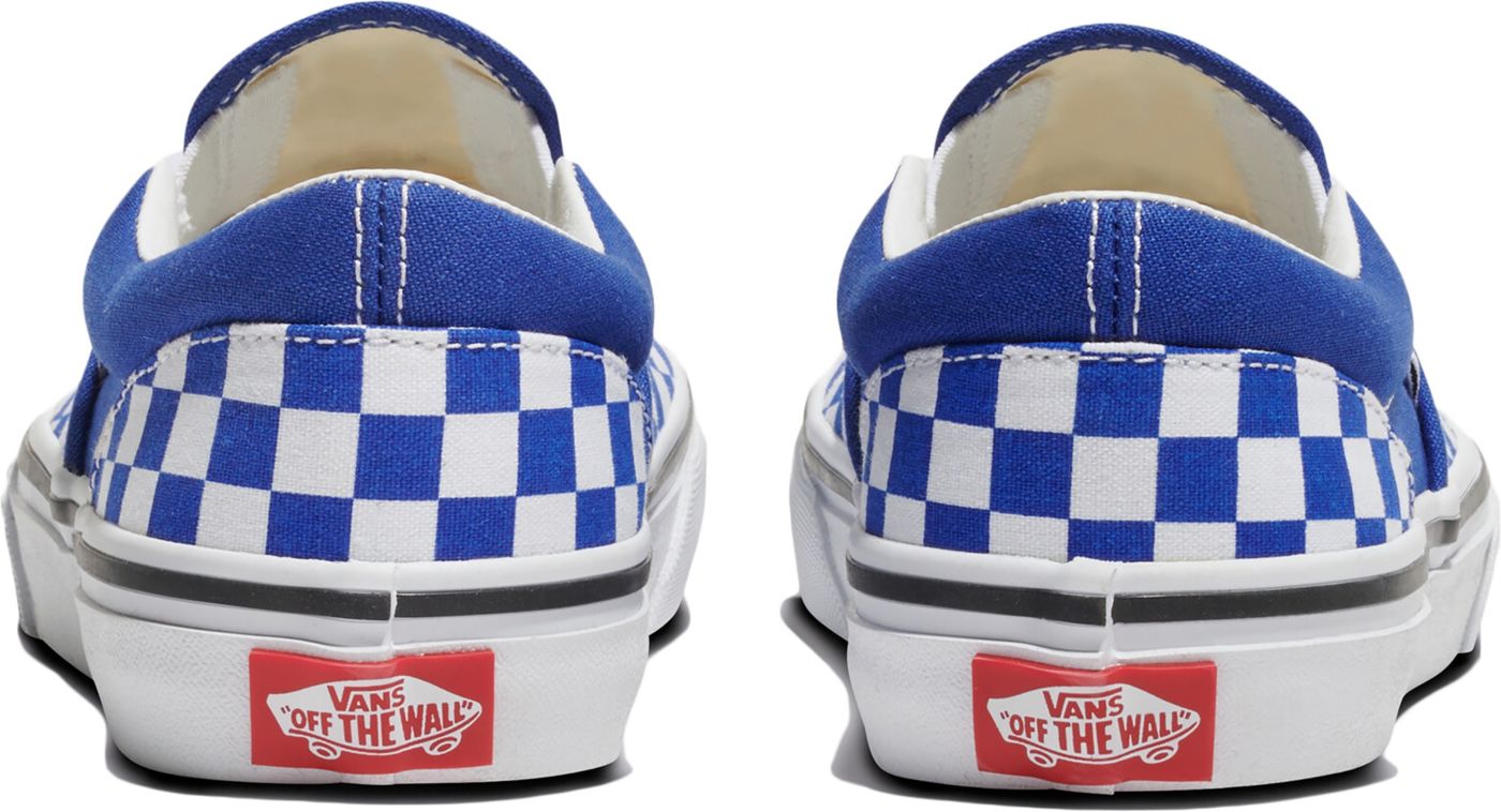 Vans Kids Grade School Classic Slip On Checkered Shoes