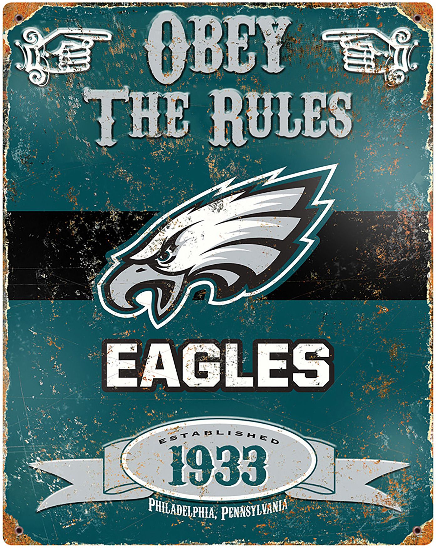 Party Animal Philadelphia Eagles Embossed Metal Sign