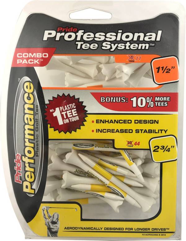 Pride PTS Evolution 1 1/2'' & 2 3/4'' White Golf Tees - 50 Pack product image