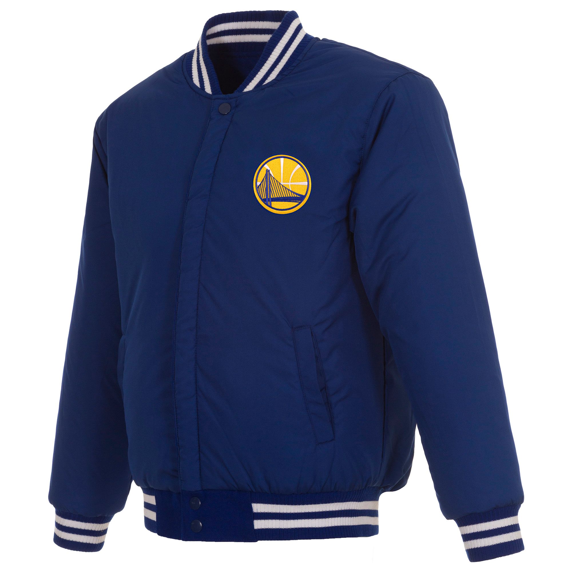 JH Design Men's Golden State Warriors Royal Reversible Wool Jacket product image