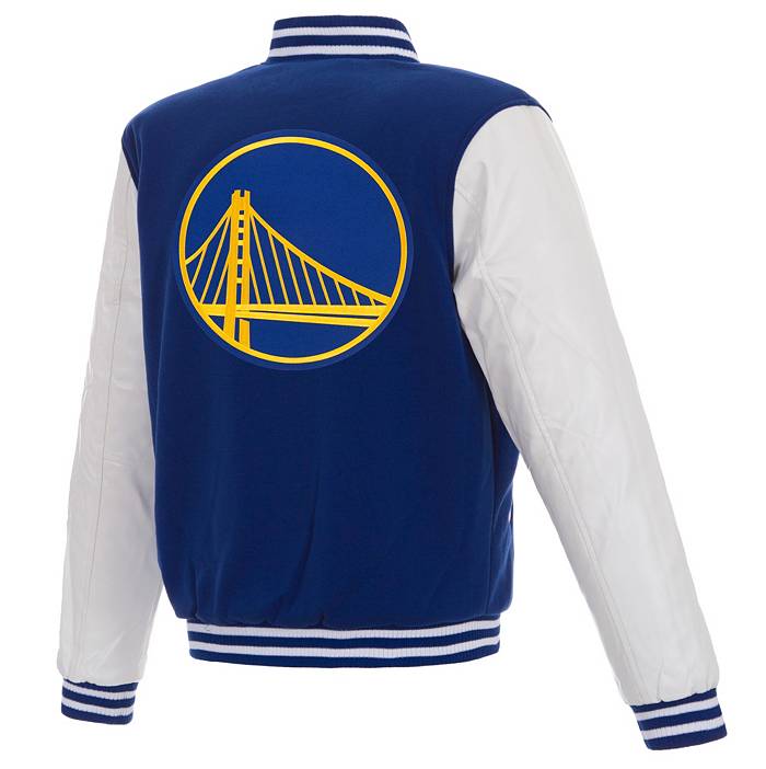 JH Design Men's Golden State Warriors Royal Varsity Jacket, XXL, Blue
