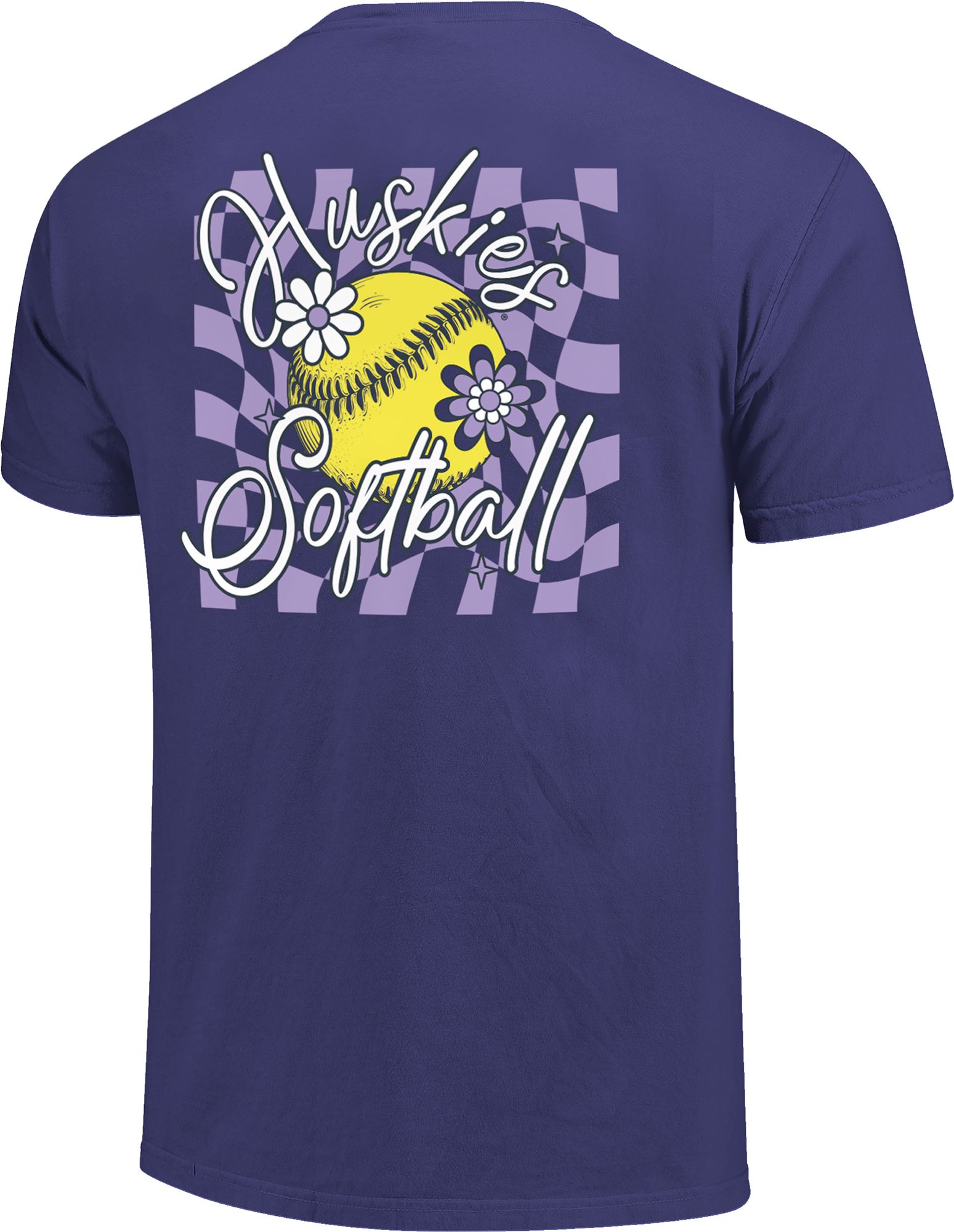 Image One Women's Washington Huskies Purple Floral Softball T-Shirt product image