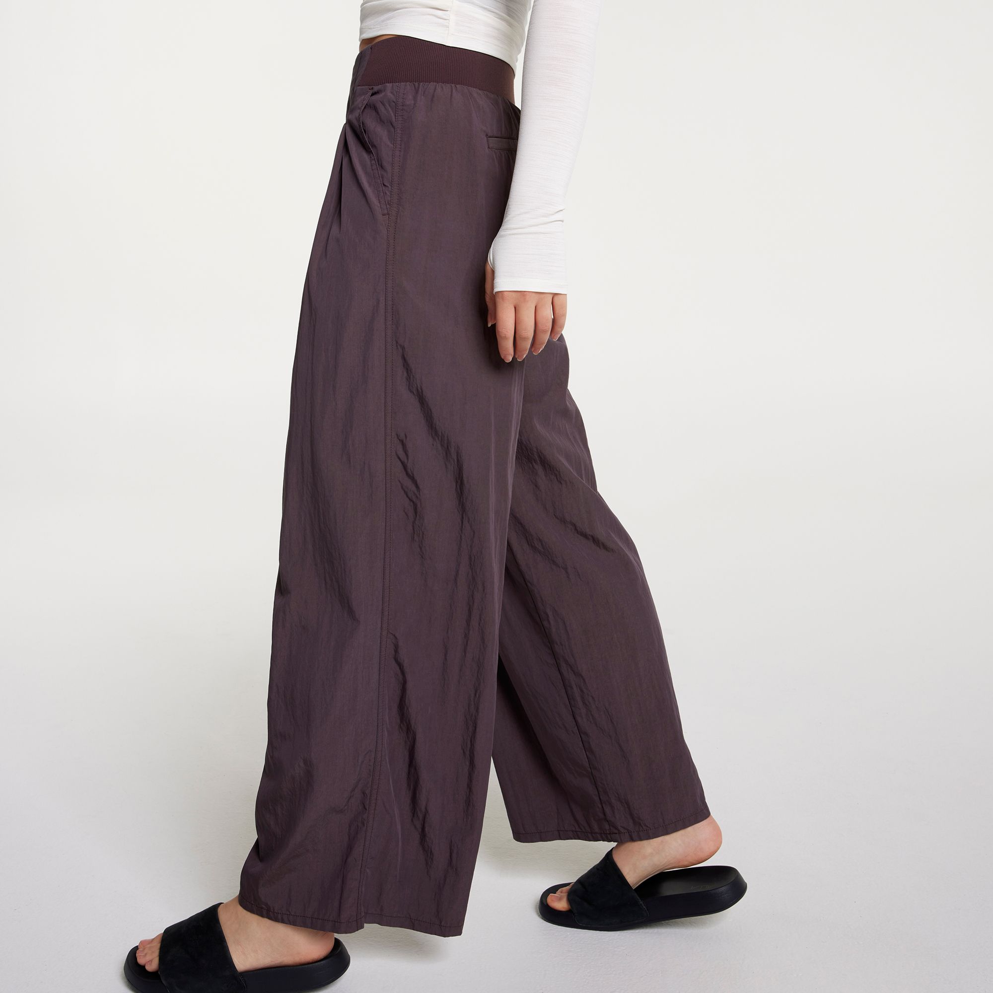 CALIA Women's Crinkle Pleated Wide Leg Pant