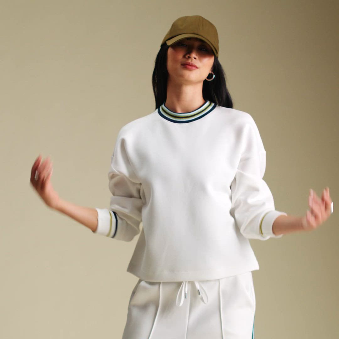 CALIA Women's Soft Scuba Striped Pullover product