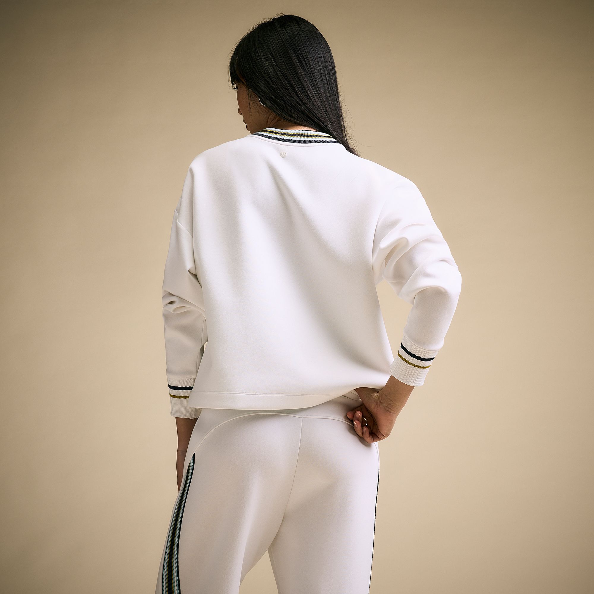 CALIA Women's Soft Scuba Striped Pullover product image