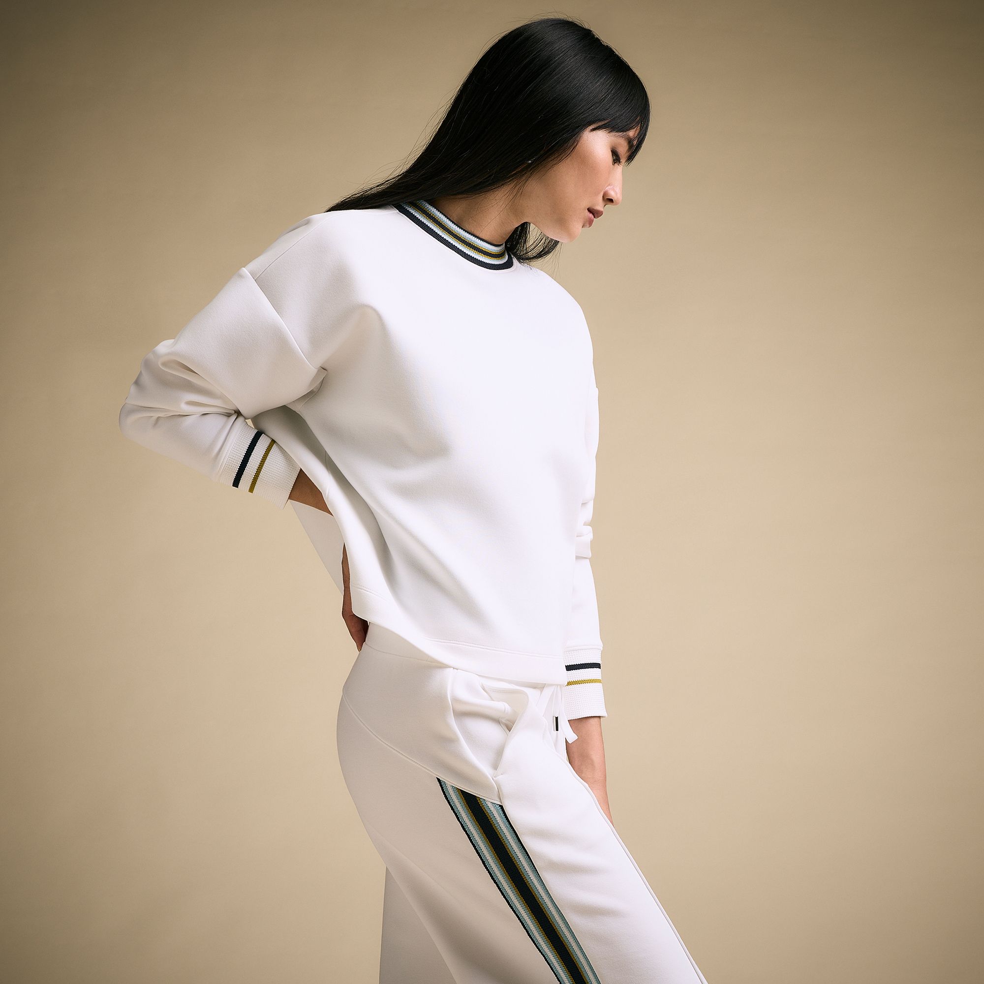 CALIA Women's Soft Scuba Striped Pullover product image