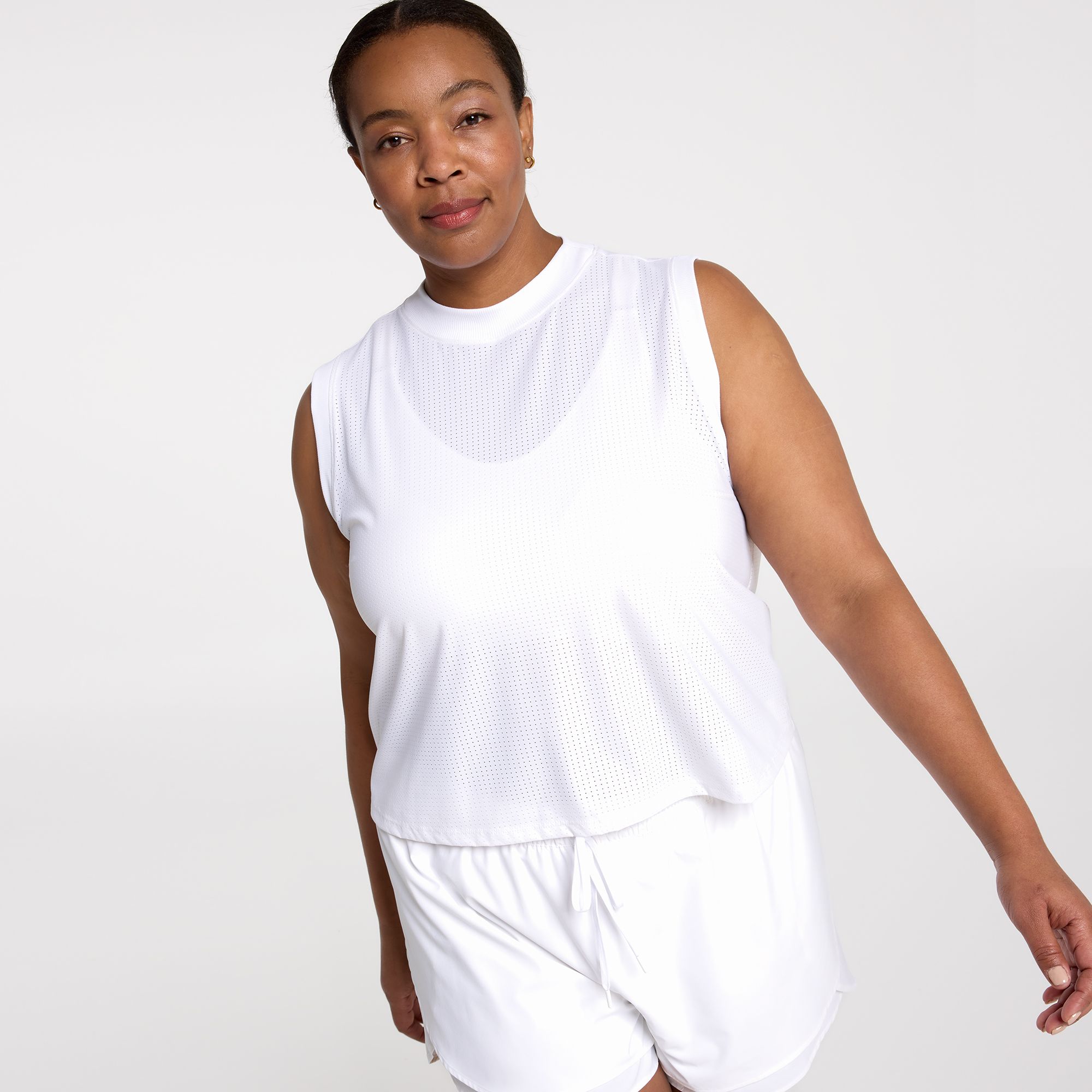 CALIA Women's Open Mesh Mock Neck Tank product image