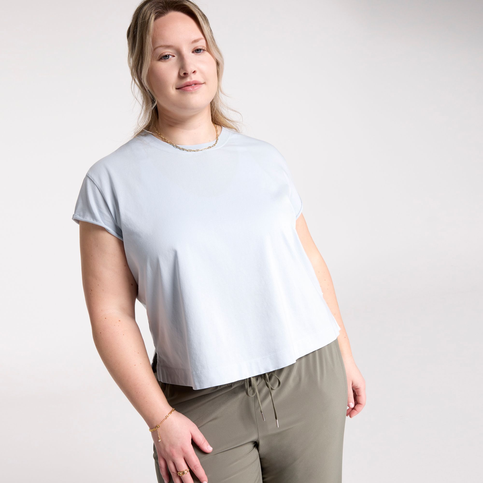 CALIA Women's Everyday Jersey Roll Sleeve Crew product image