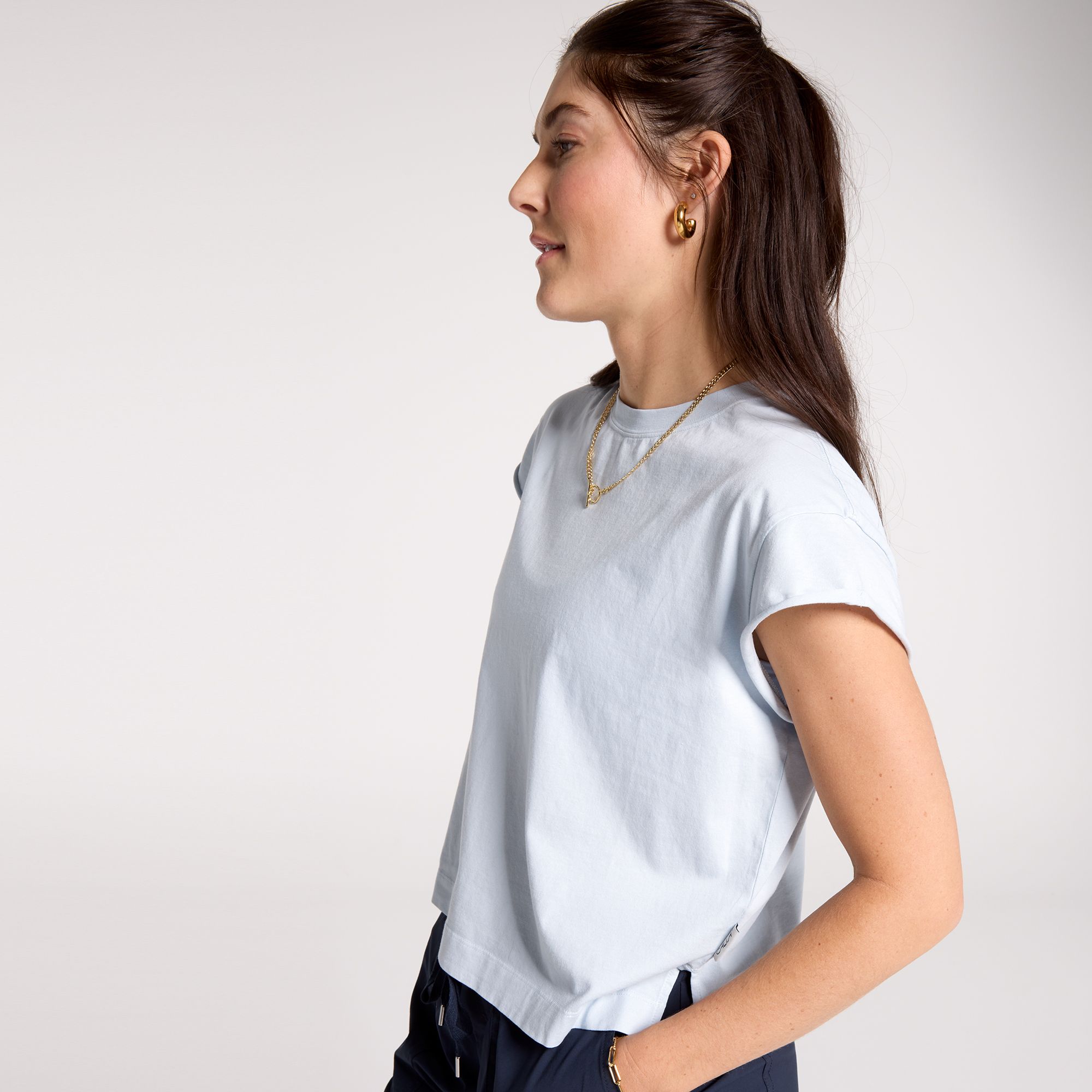 CALIA Women's Everyday Jersey Roll Sleeve Crew product image