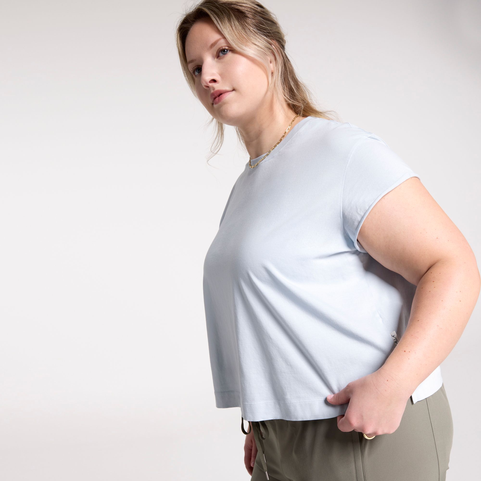 CALIA Women's Everyday Jersey Roll Sleeve Crew product image