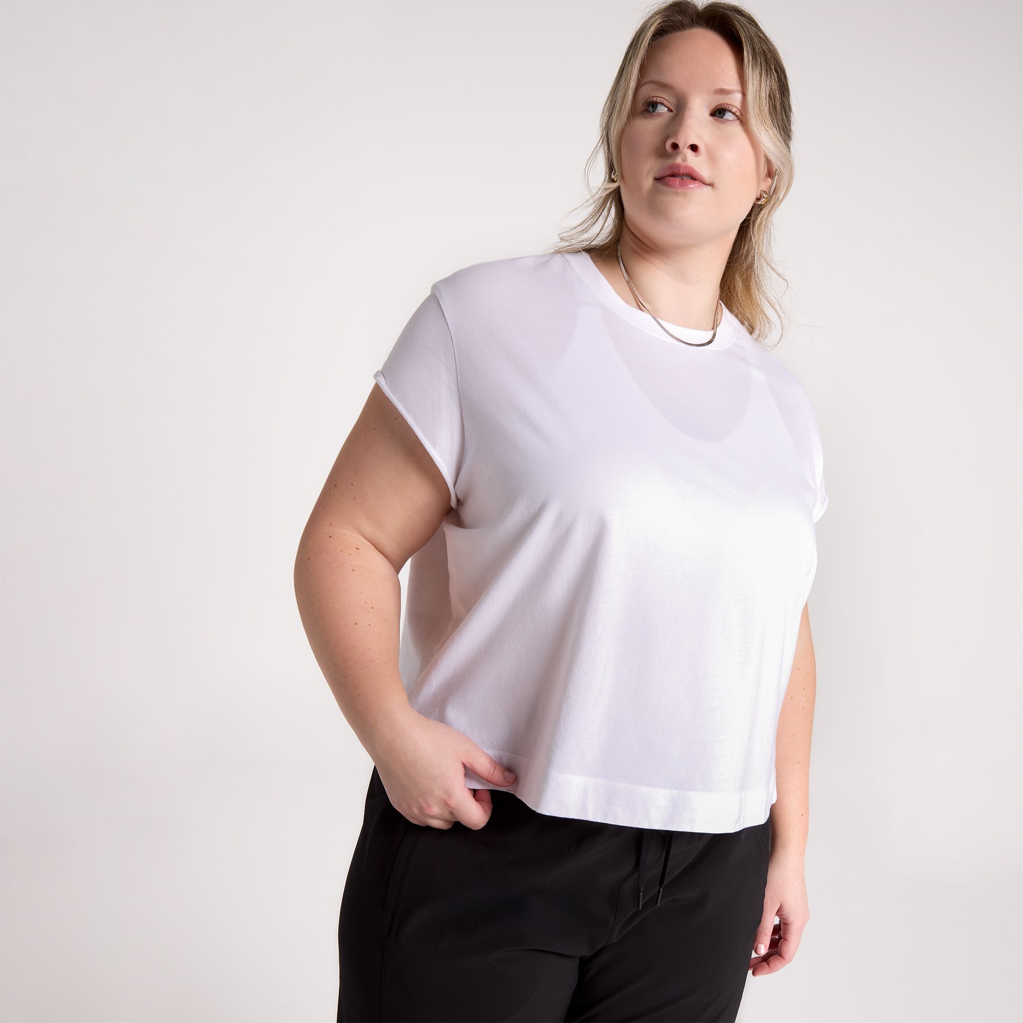 CALIA Women's Everyday Jersey Roll Sleeve Crew product image