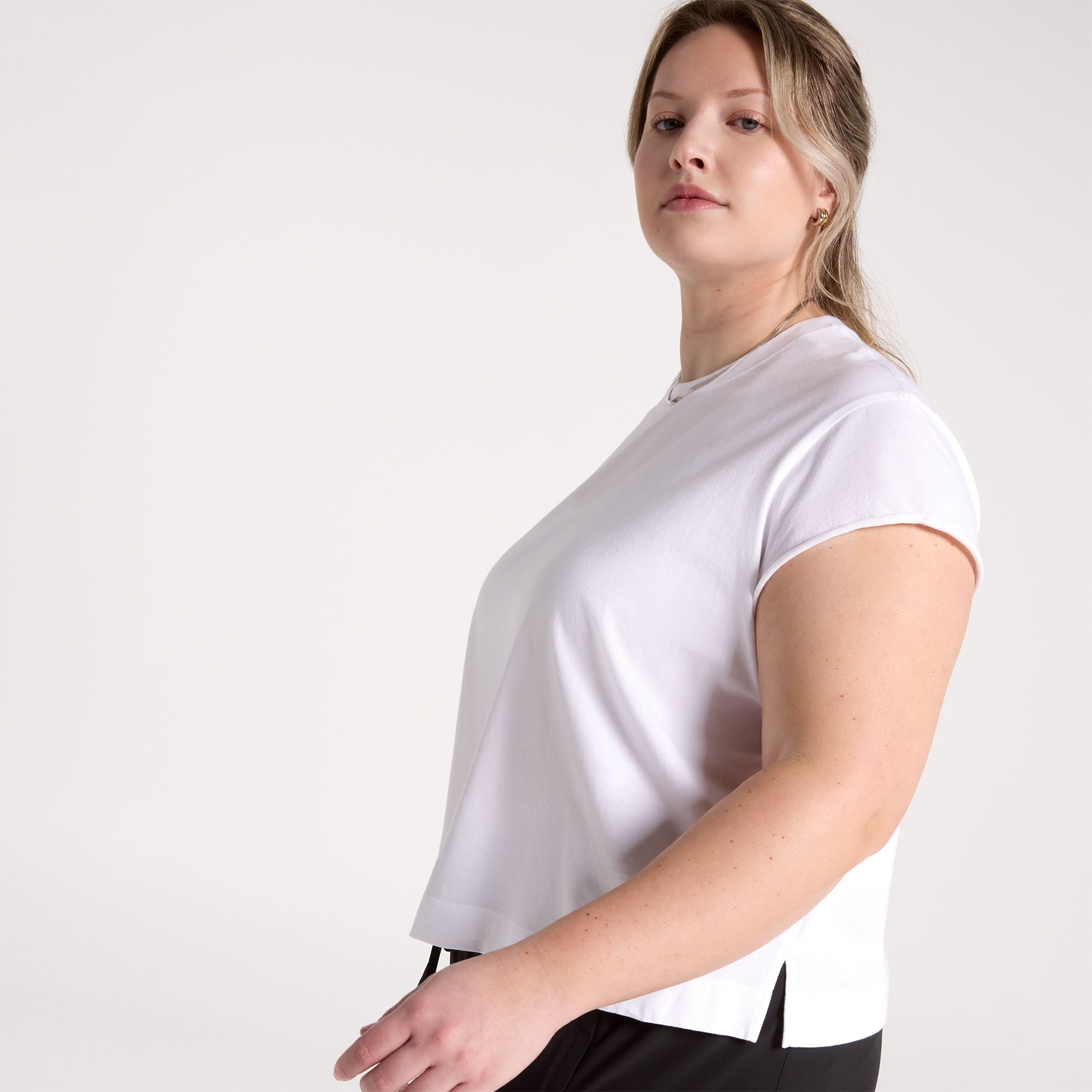 CALIA Women's Everyday Jersey Roll Sleeve Crew product image