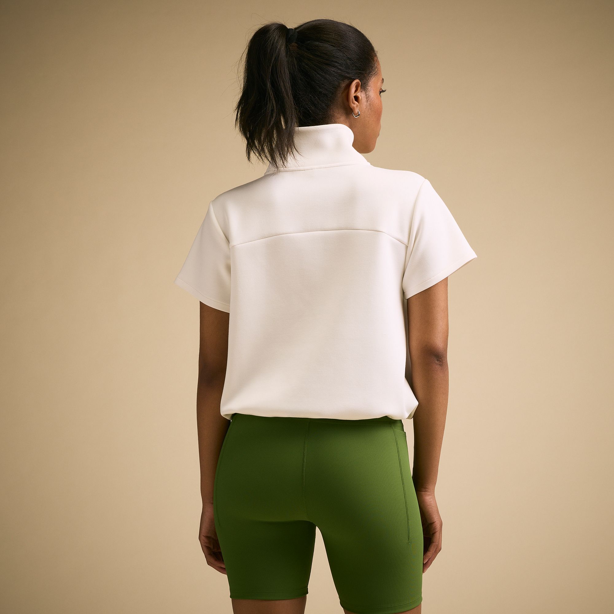 CALIA Women's Sandwash Short Sleeve Zip Crop Pullover product image