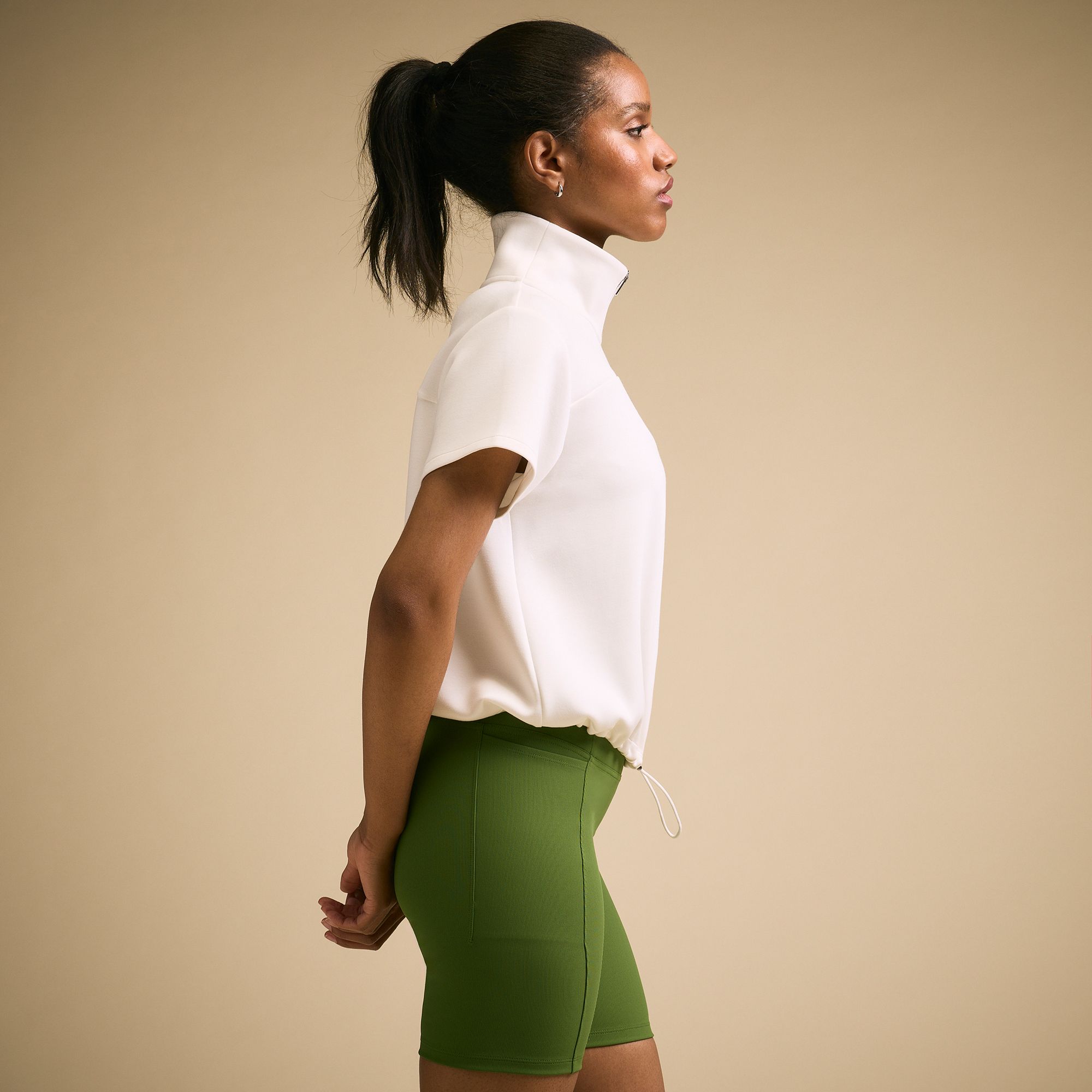CALIA Women's Sandwash Short Sleeve Zip Crop Pullover product image