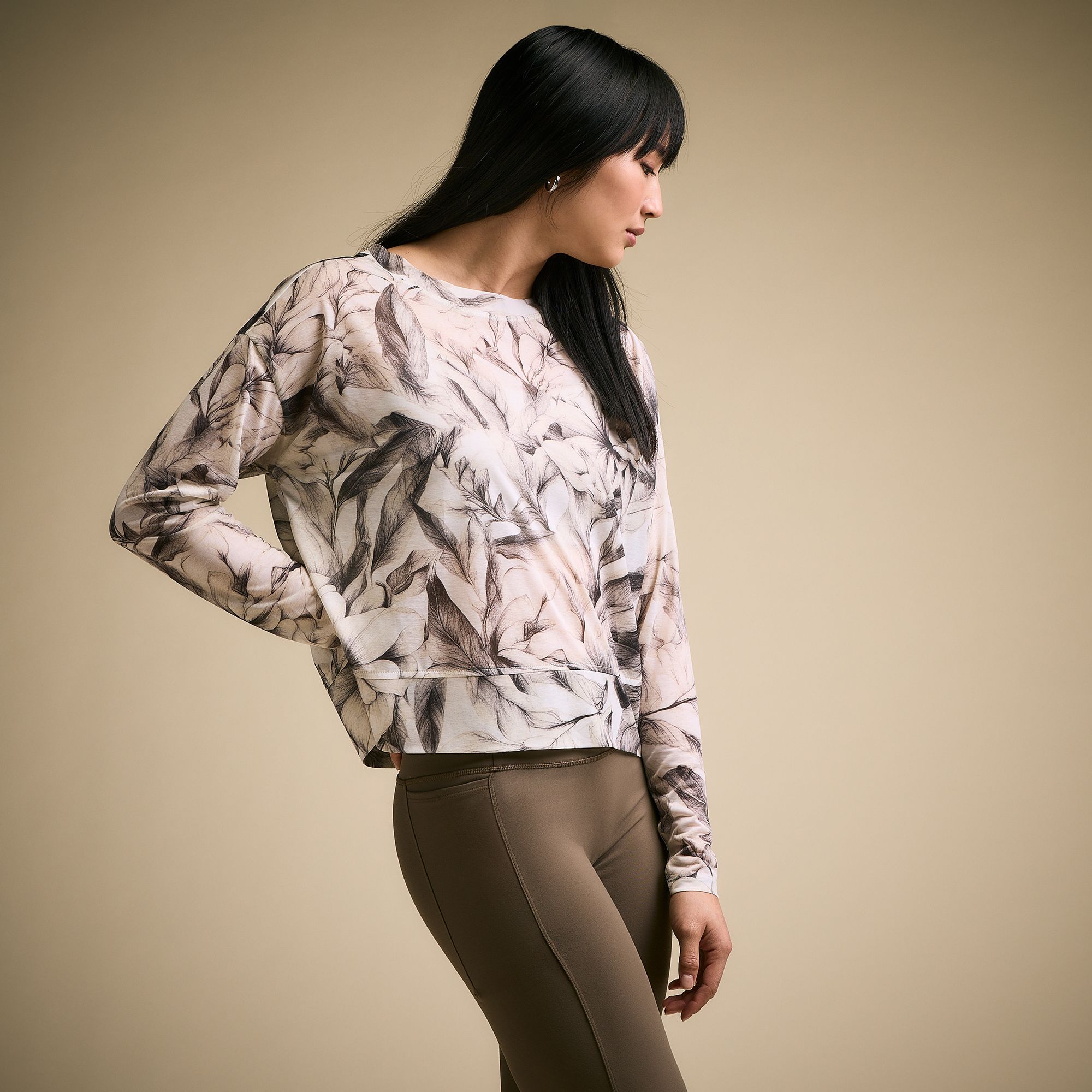 CALIA Women's Exhale Long Sleeve Pleated Shirt product image