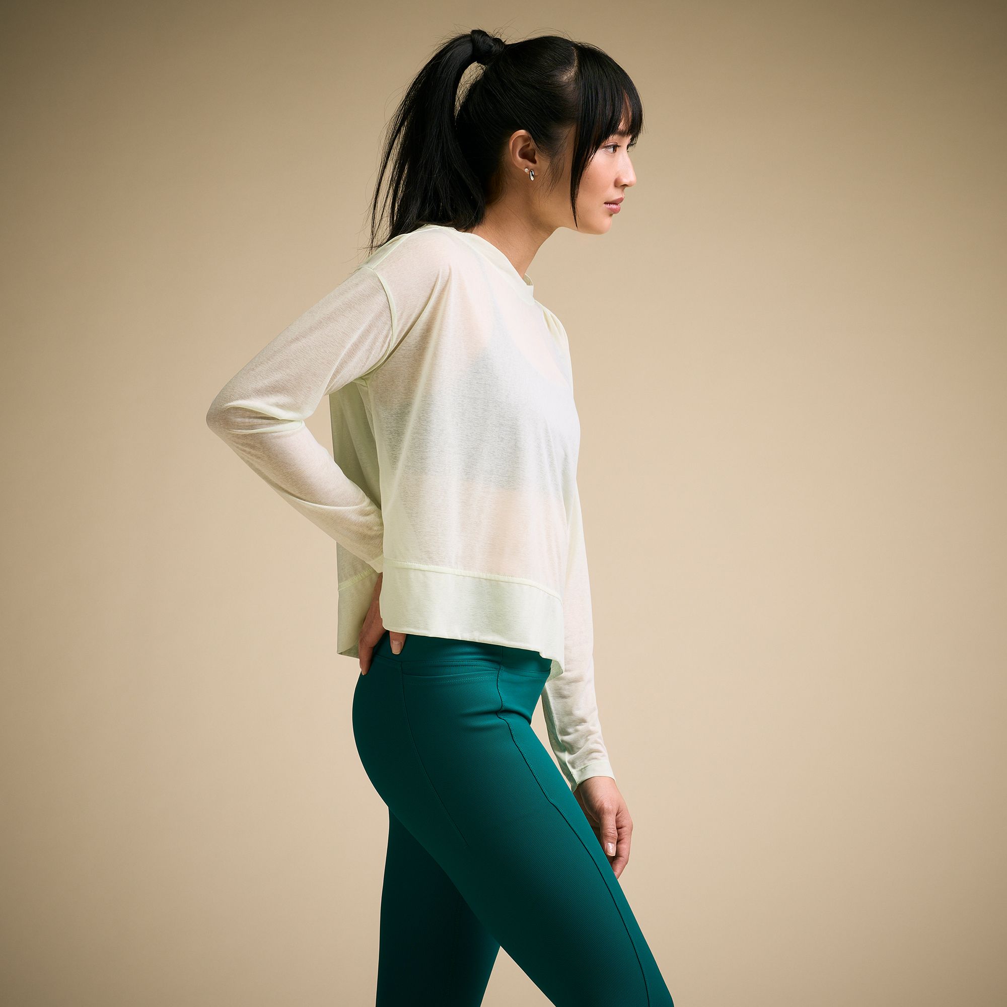 CALIA Women's Exhale Long Sleeve Pleated Shirt product image