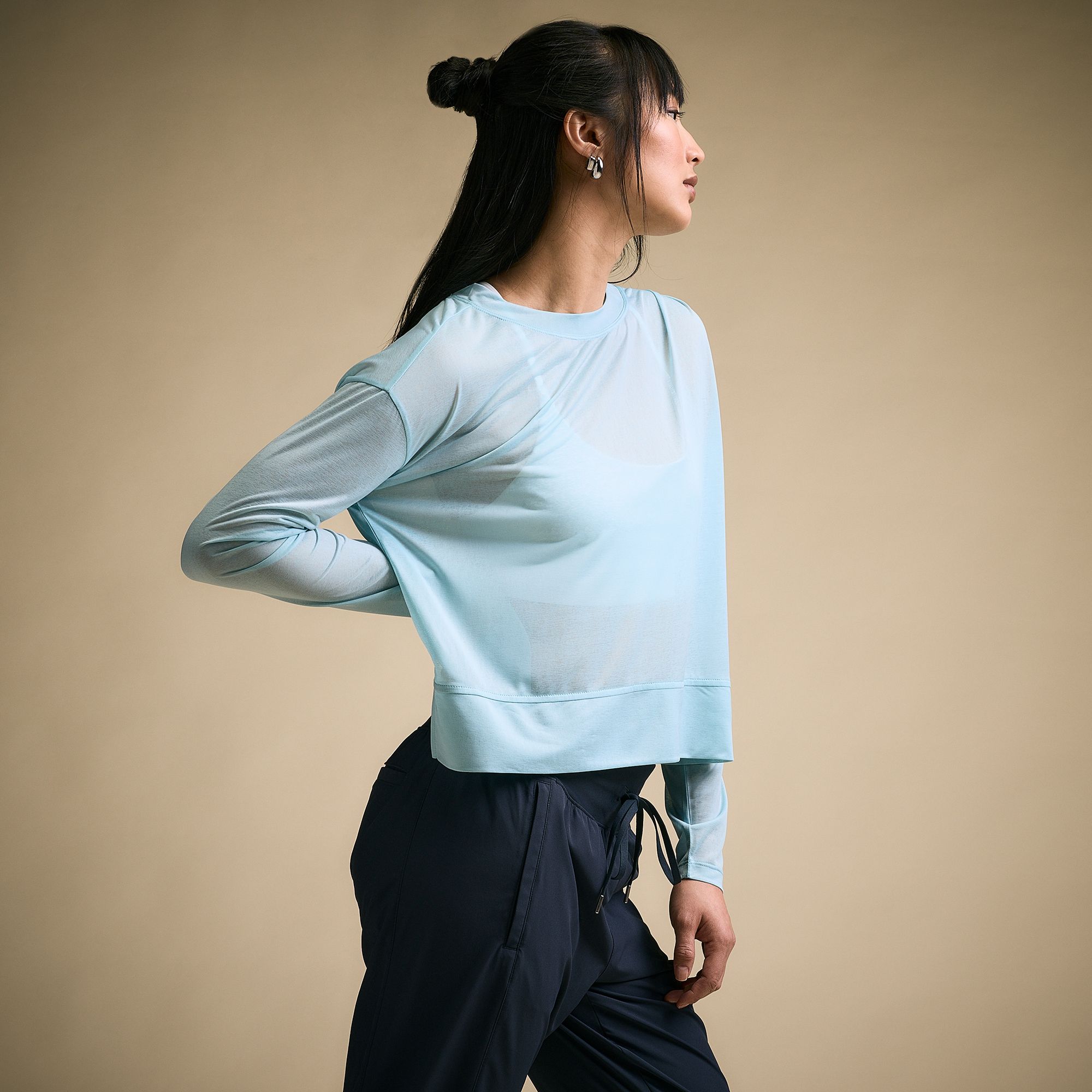 CALIA Women's Exhale Long Sleeve Pleated Shirt product image