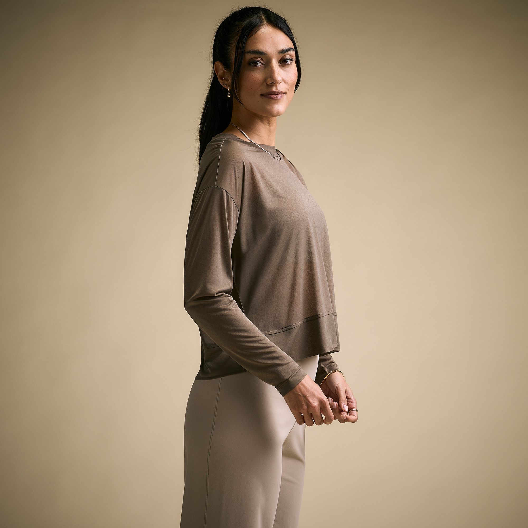 CALIA Women's Exhale Long Sleeve Pleated Shirt product image
