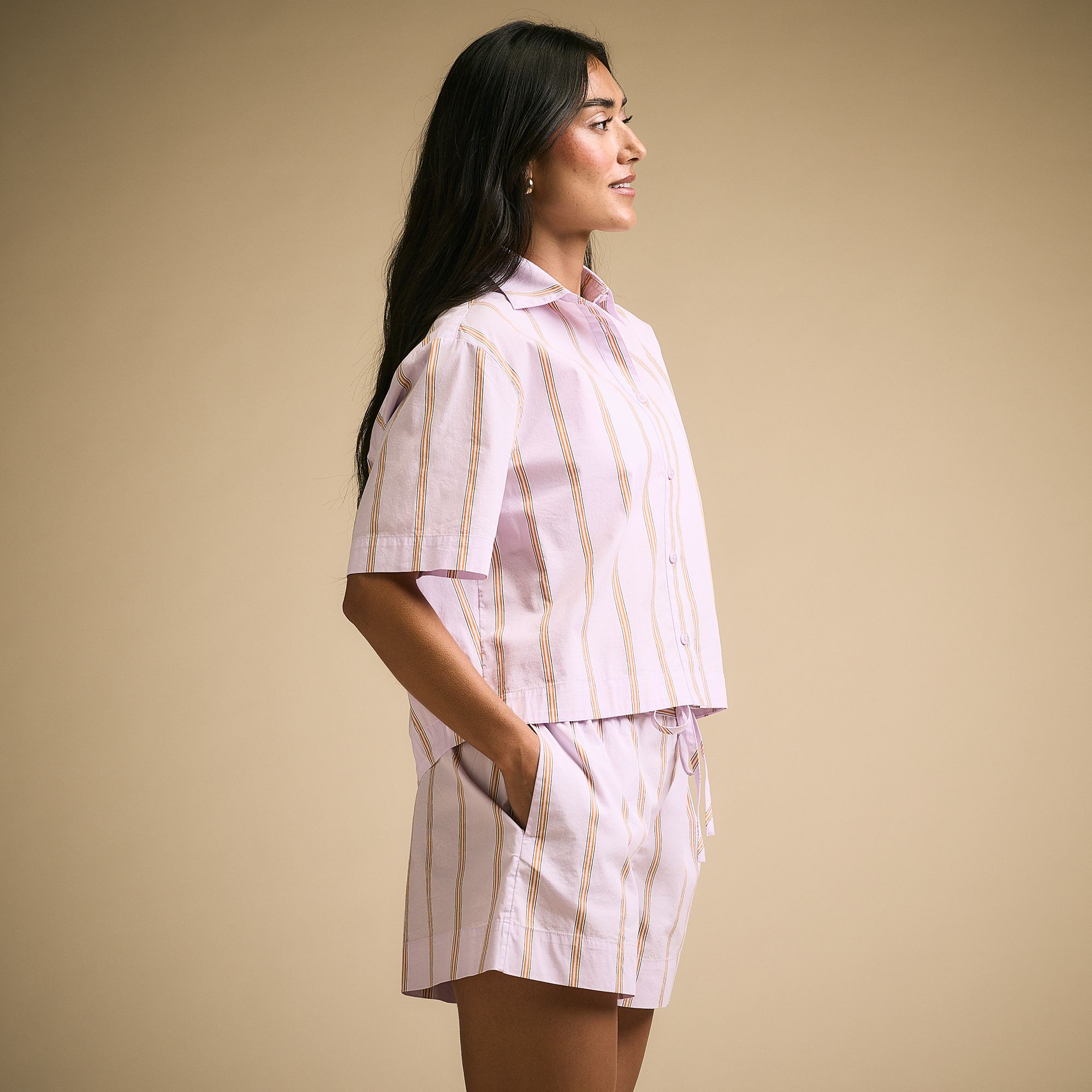 CALIA Women's Poplin Short Sleeve Boxy Button Down product image