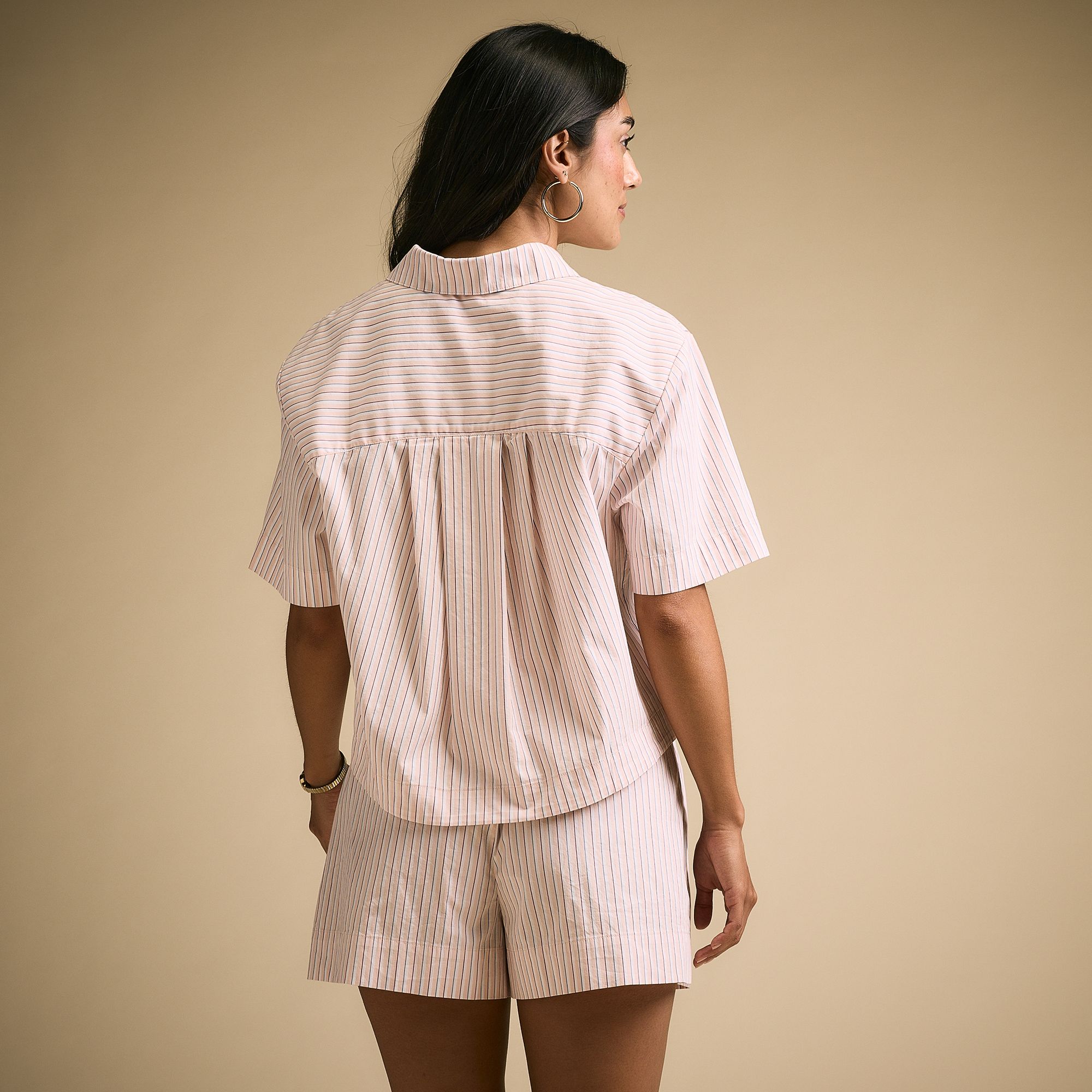 CALIA Women's Poplin Short Sleeve Boxy Button Down product image